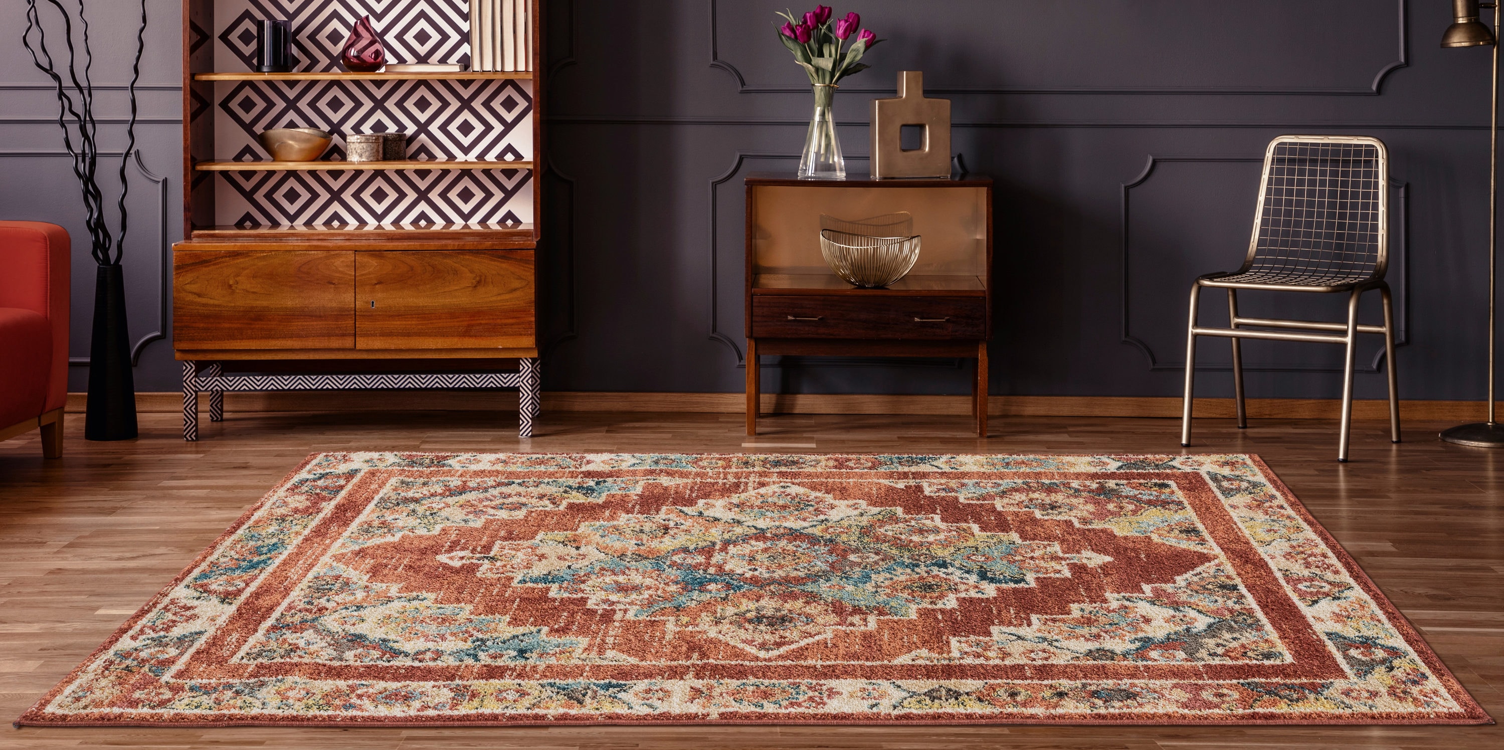 United Weavers Of America 3801 30533 1215 Marrakesh 12 x 15 (ft) Synthetic Brick Rectangular Indoor Border Area rug