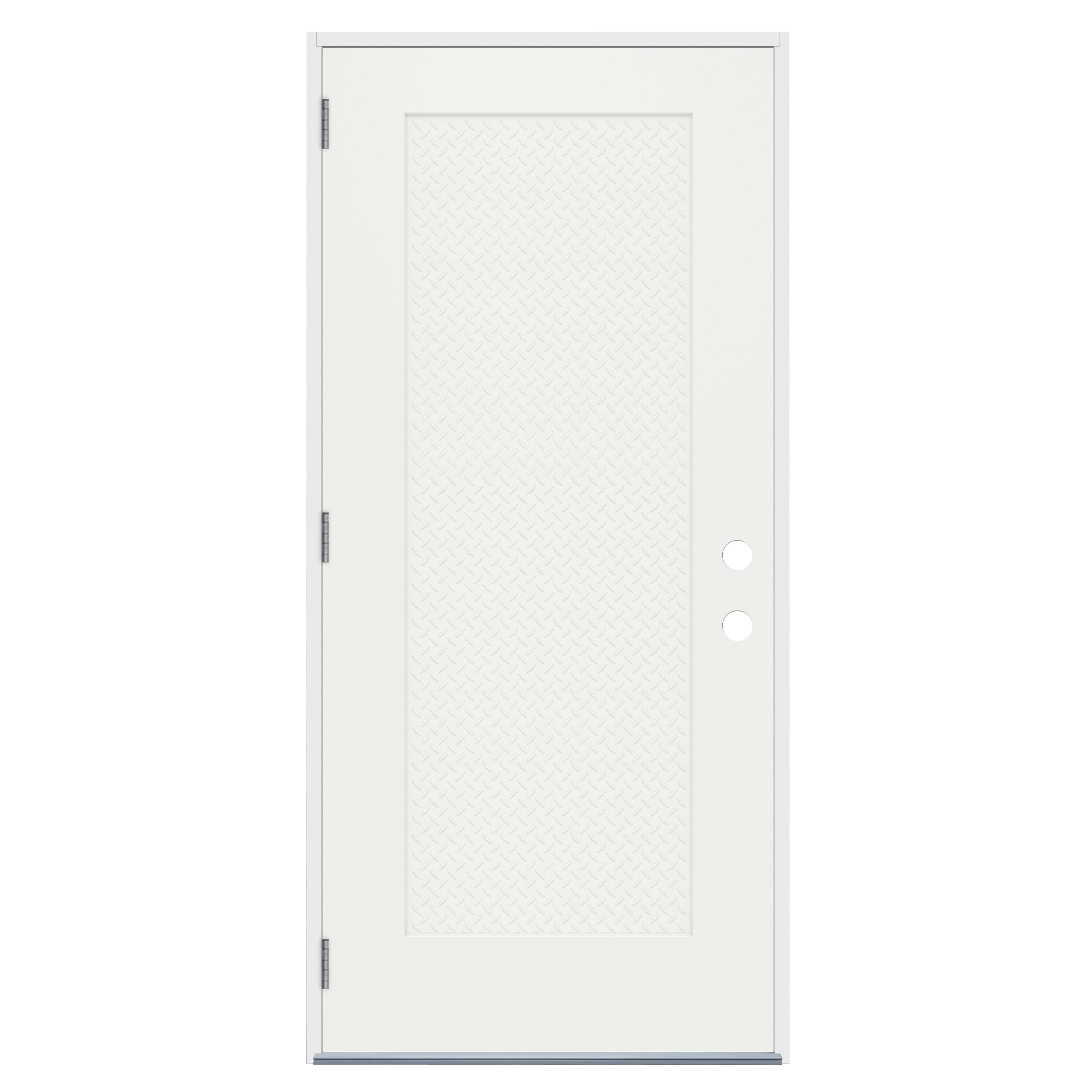 American Building Supply LO1049664 32-in x 80-in Steel Right-Hand Inswing Arctic White Paint Painted Fire Rated Single Front Door Insulating Core