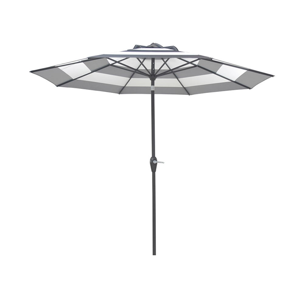 allen + roth USA38A278ZT-LS-C 9-ft Aluminum Black Auto-tilt Market Patio Umbrella