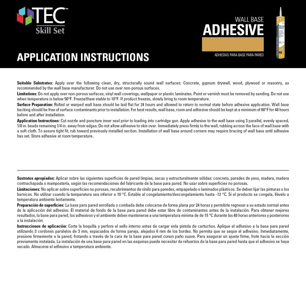 TEC Skill Set Wall Base Flooring Adhesive (1-Quart) in the