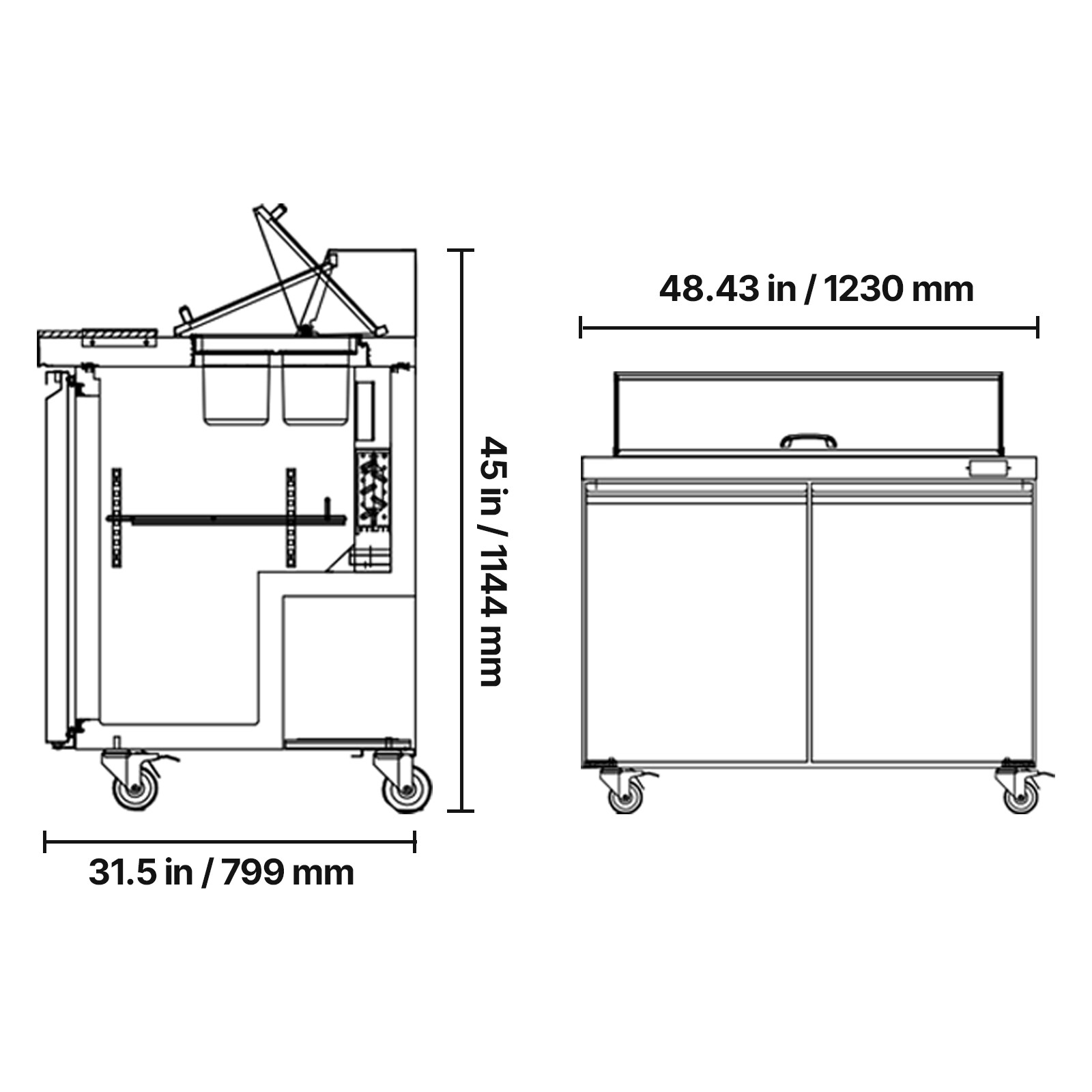 GIVIMO LW102GIVSS0207 Refrig-Prep-Tables - View #3