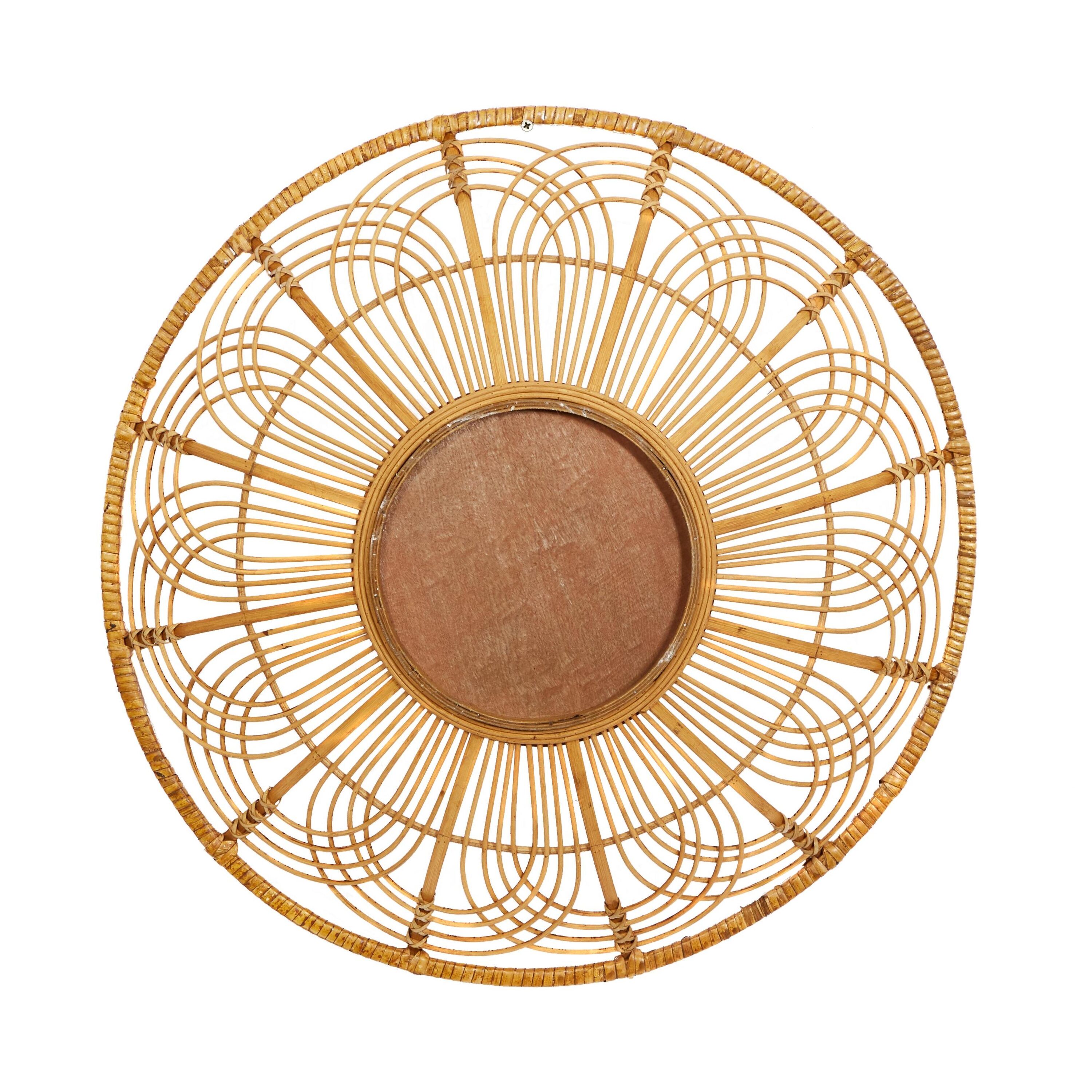 Boho Brown Rattan Floral Wall Decor Set of 3