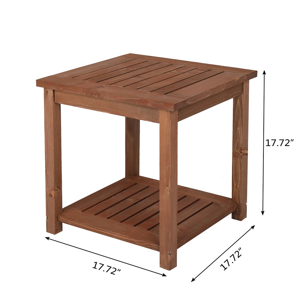 Winado Patio Tables Square Outdoor End Table 17.72-in W x 17.72-in L in ...