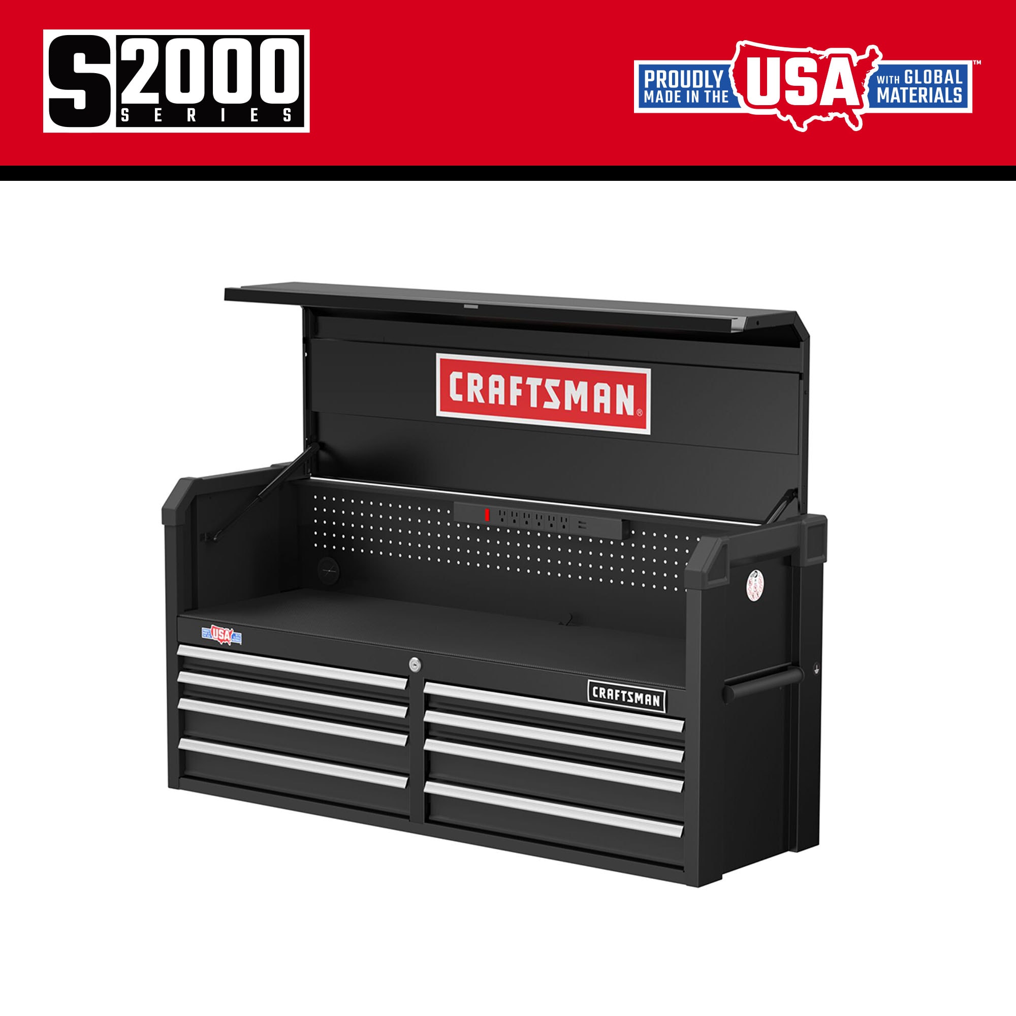 CRAFTSMAN 2000 Series 51.5-in W x 24.7-in H 8-Drawer Steel Tool Chest (Black) CMST98272BK Sansujyuku sansujyuku.com