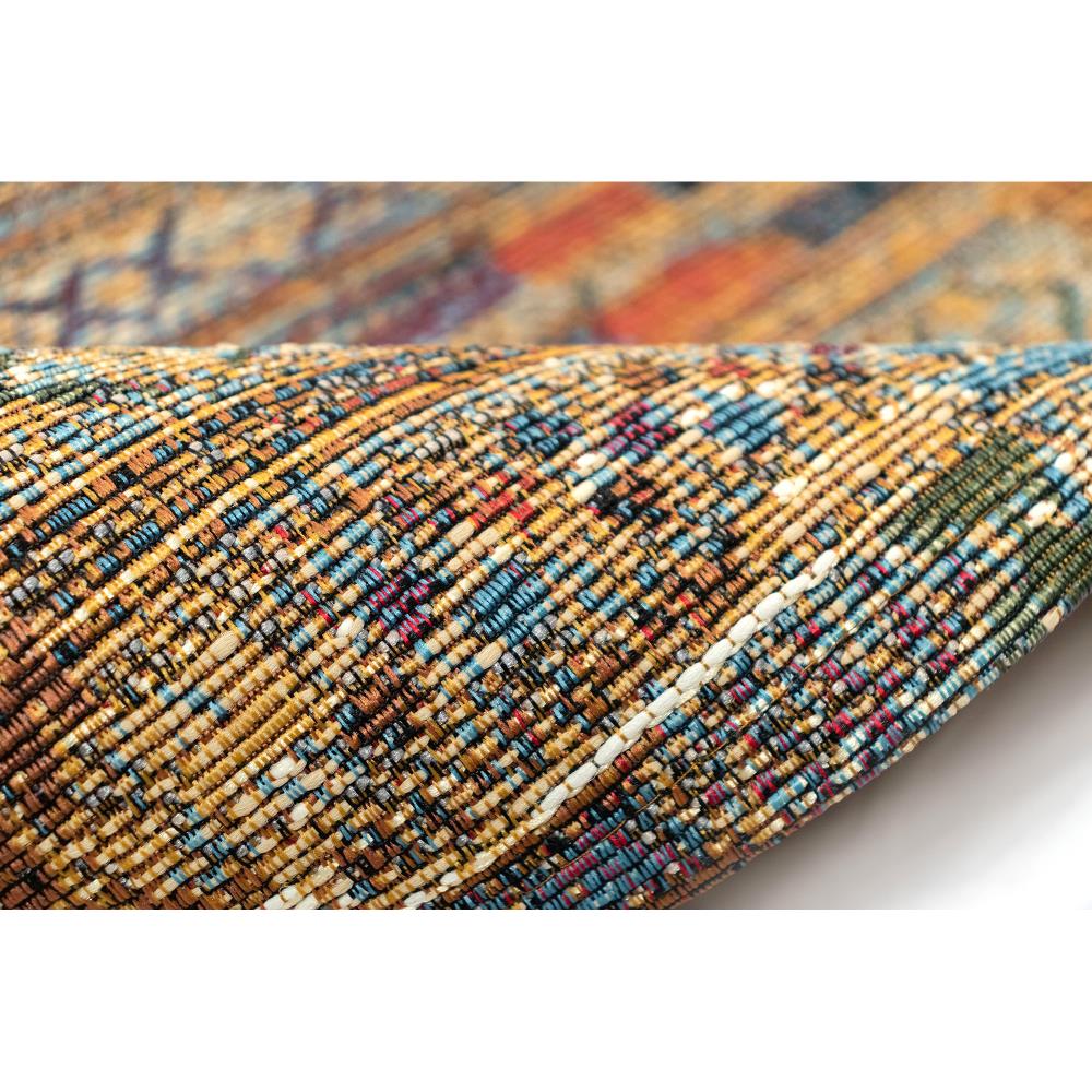 Marina Gold Stripe 6'6"x9'4" Flat-Woven Synthetic Indoor/Outdoor Rug