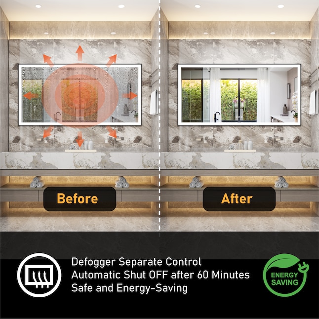 WELLFOR EX4 Modern LED Medicine Cabinets Lighted LED Fog Free Surface ...