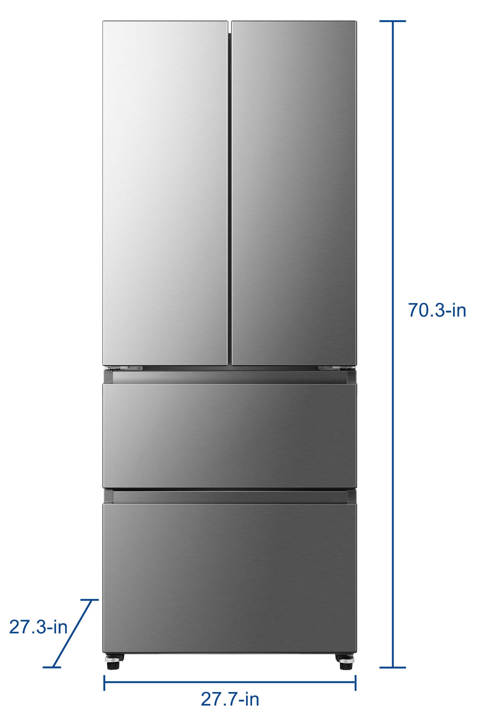 Hisense Counter-depth 14.8-cu ft 4-Door French Door Refrigerator (Stainless  Look) in the French Door Refrigerators department at Lowes.com