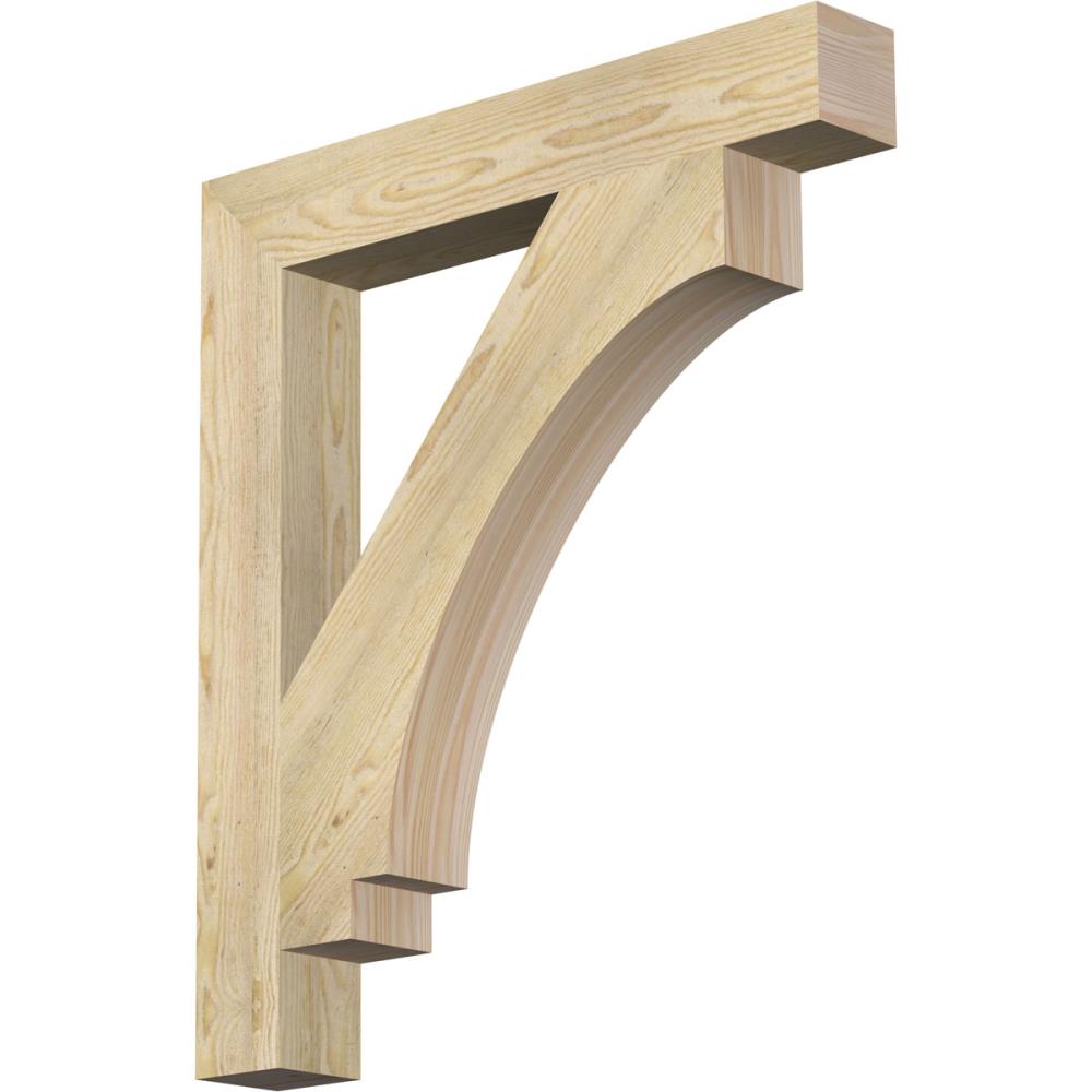 Ekena Millwork BKT04X28X32IMP05RDF Imperial Block Rough Sawn 4-in x 28-in x 32-in Douglas fir Brown Wood Standard bracket