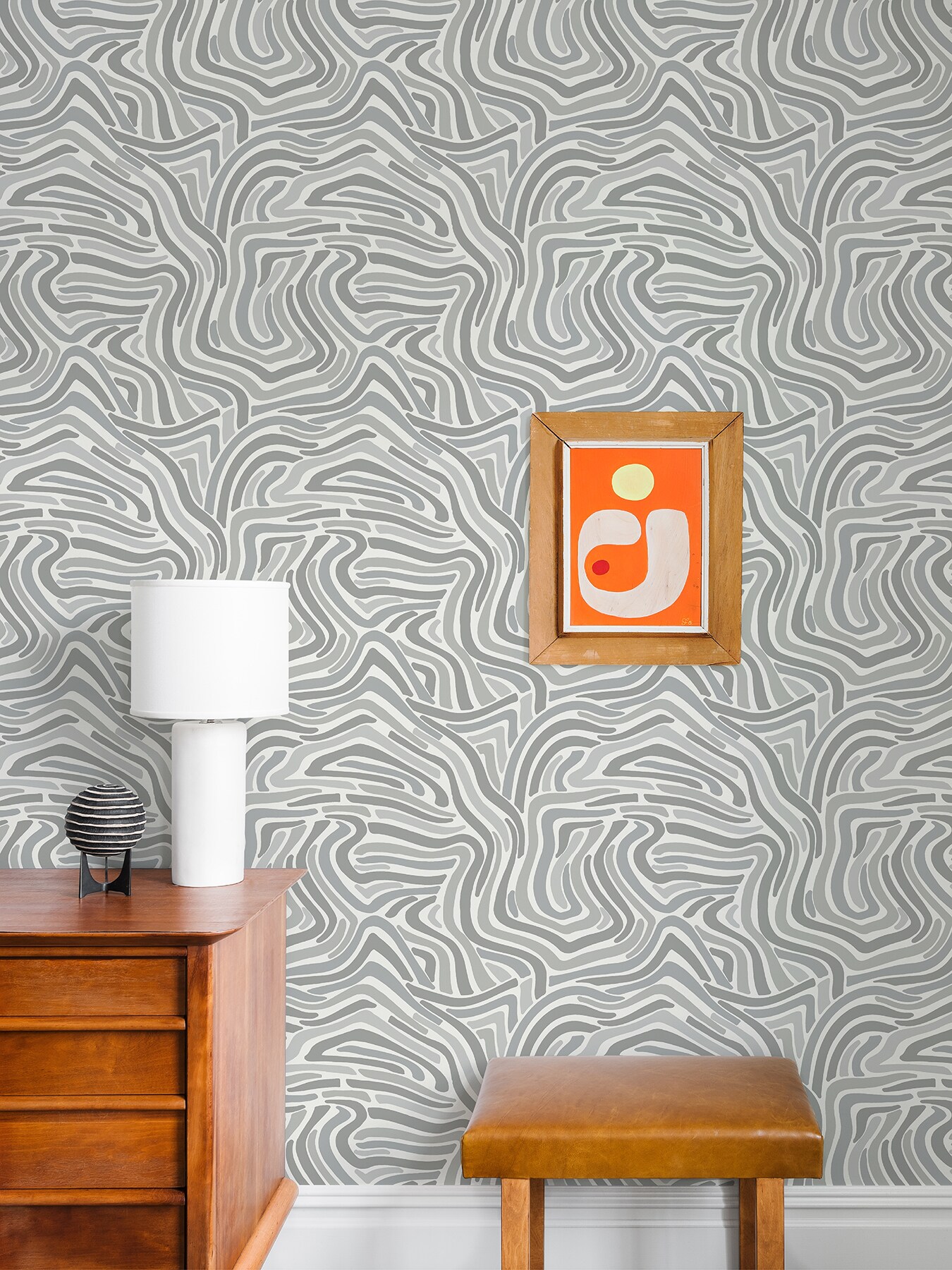 NuWallpaper 30.75-sq Ft Gray Vinyl Geometric Self-adhesive Peel And ...