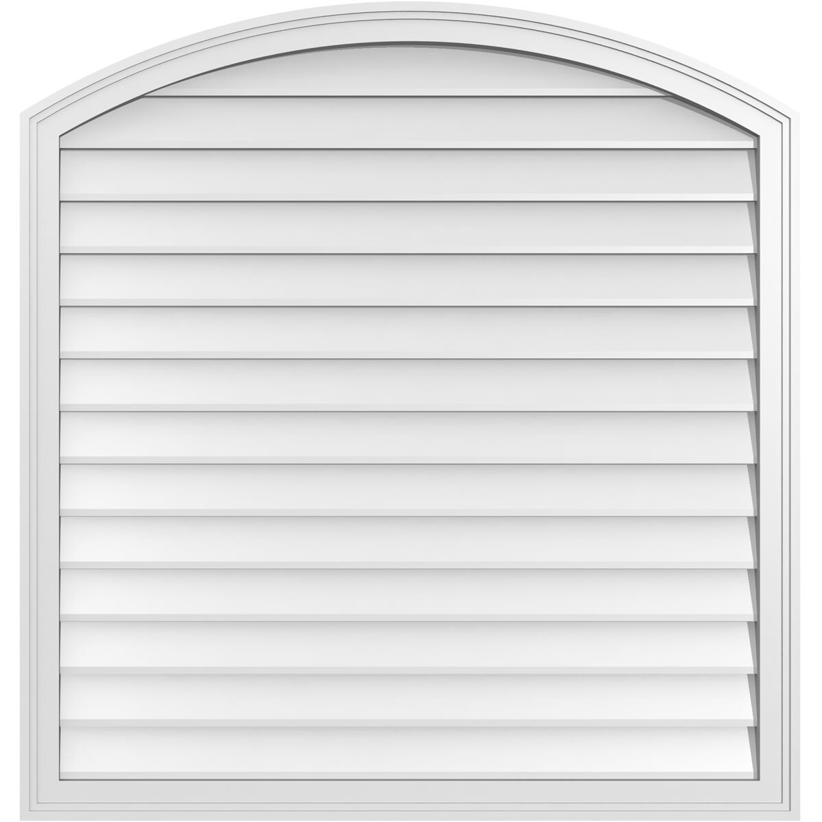 Ekena Millwork GVPAR40X4202SN 40-Inches x 42-Inches Off-white Round top PVC Gable Louver Vent