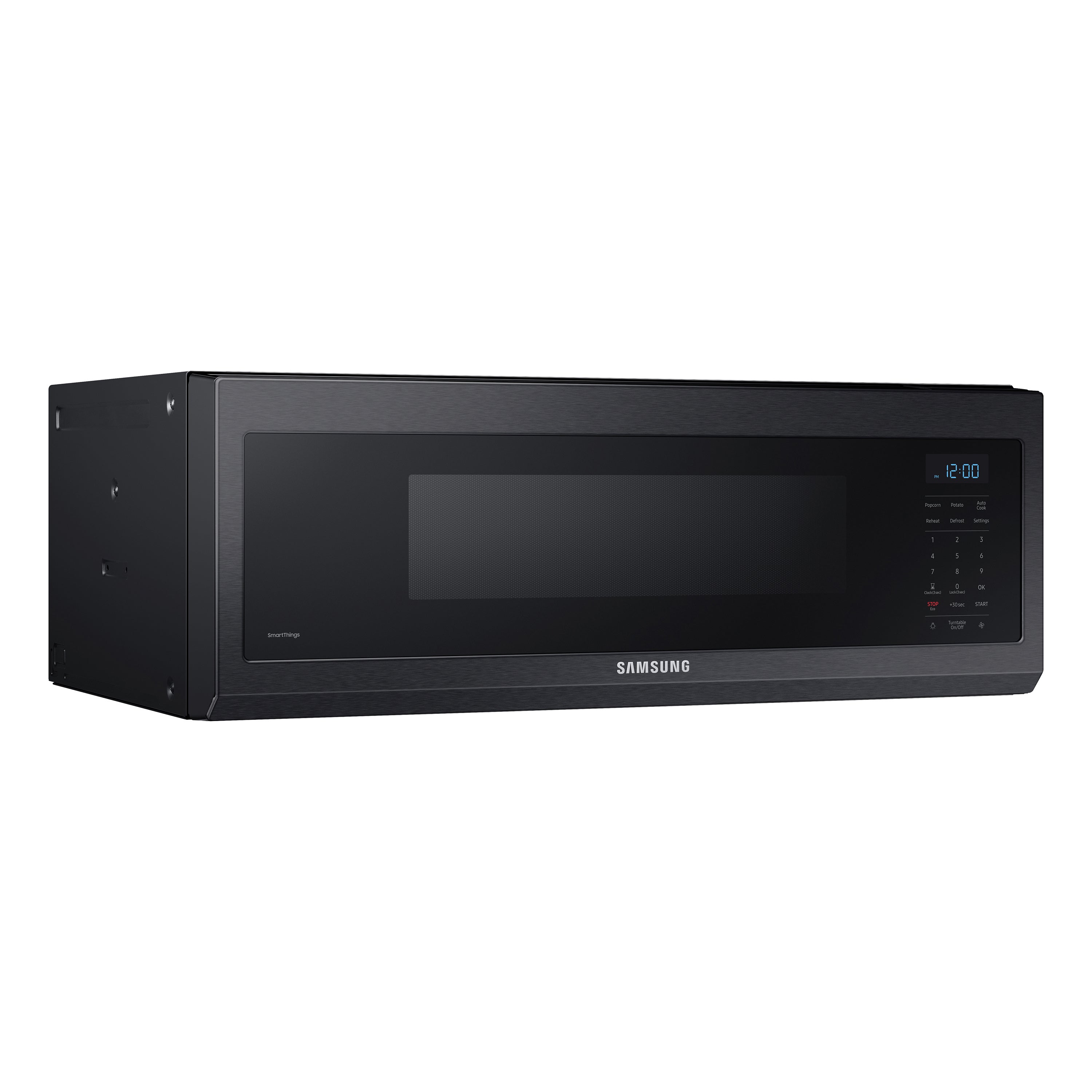Samsung - 1.1 Cu. ft. Smart Slim Over-the-range Microwave with 400 CFM Hood Ventilation, Wi-Fi & Voice Control - Black Stainless Steel