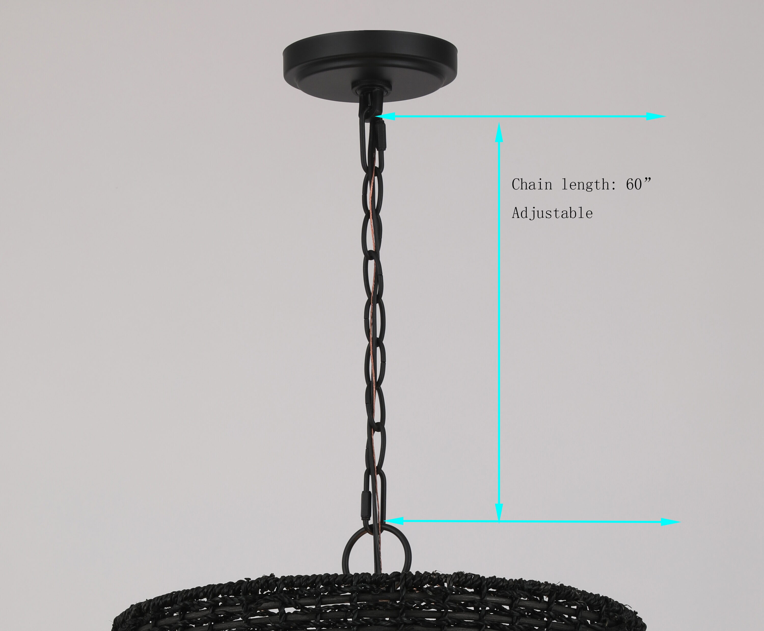 allen + roth Adara 2-Light Matte Black Traditional Drum Hanging Pendant ...