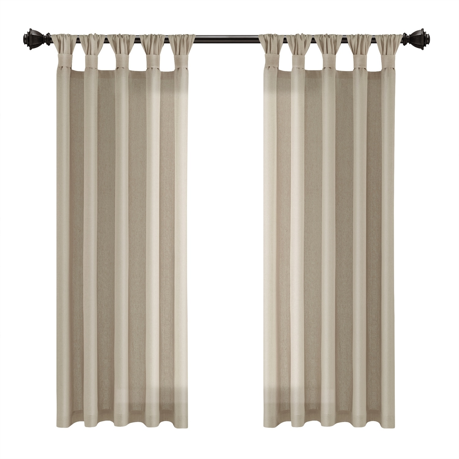 Lush Decor 63-in Dark Linen Top Tab Curtain Panel Pair 16T007593 at ...