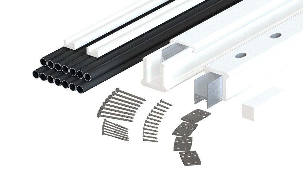 TimberTech ST60275-6K36/S-AL Statement 6-ft x 36-in White PVC Deck Stair Rail Kit