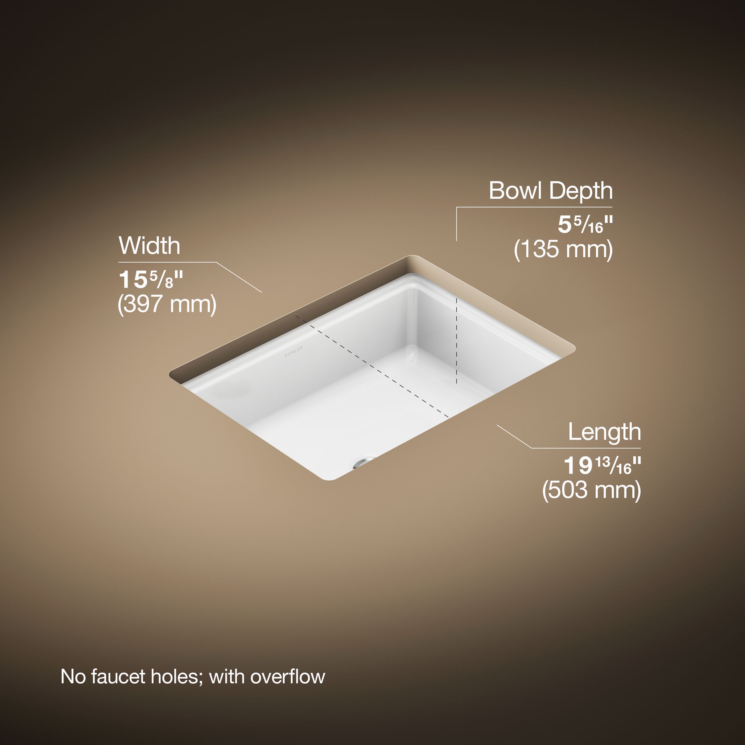 KOHLER Claude by Studio McGee Vitreous China 15-in Undermount