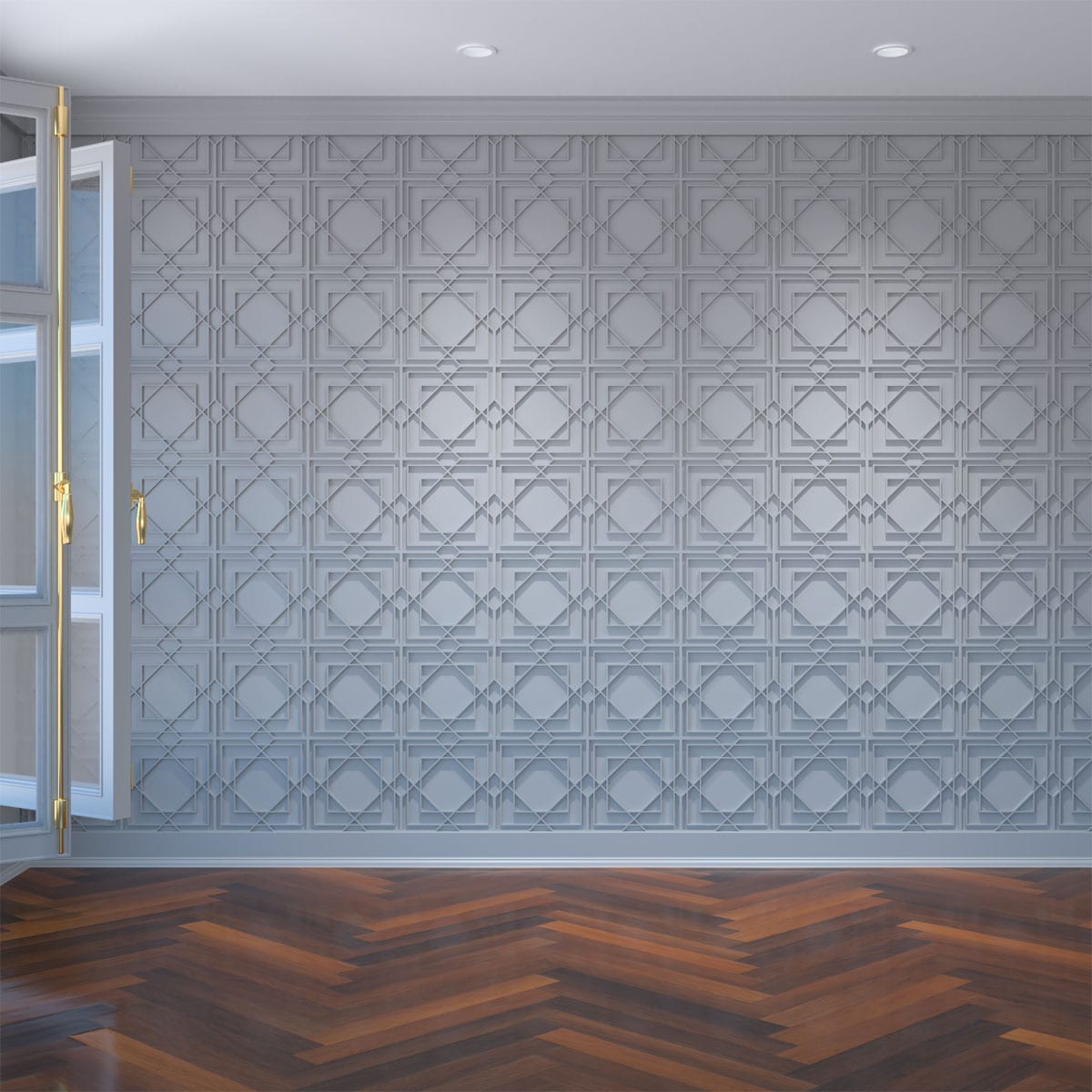Ekena Millwork WALP12X12LWD 11-3/8-in x 11-3/8-in Smooth Paintable/Stainable White PVC Fretwork Wall Panel ( 0.90 )