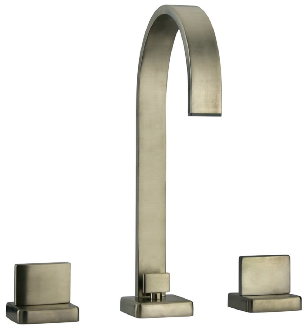LaToscana 86PW214 Novello Brushed Nickel Widespread 2-handle High-arc Residential Handle Bathroom Sink Faucet with Drain