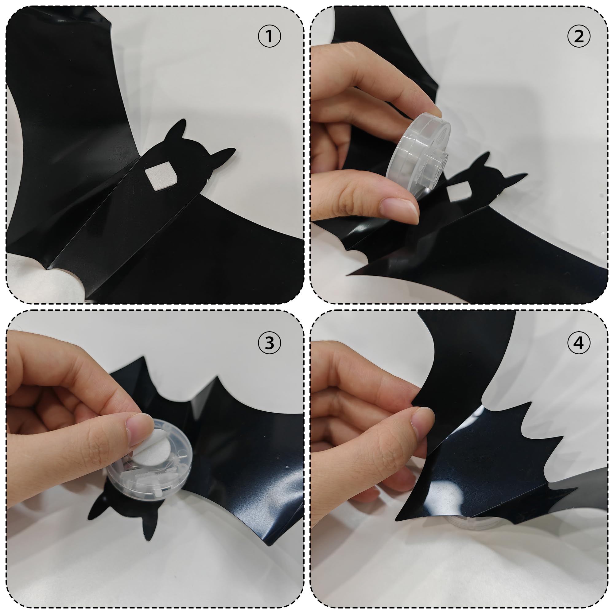 Dazzle Bright 36 Piece Lighted Bat Wall Stickers Removable Halloween ...