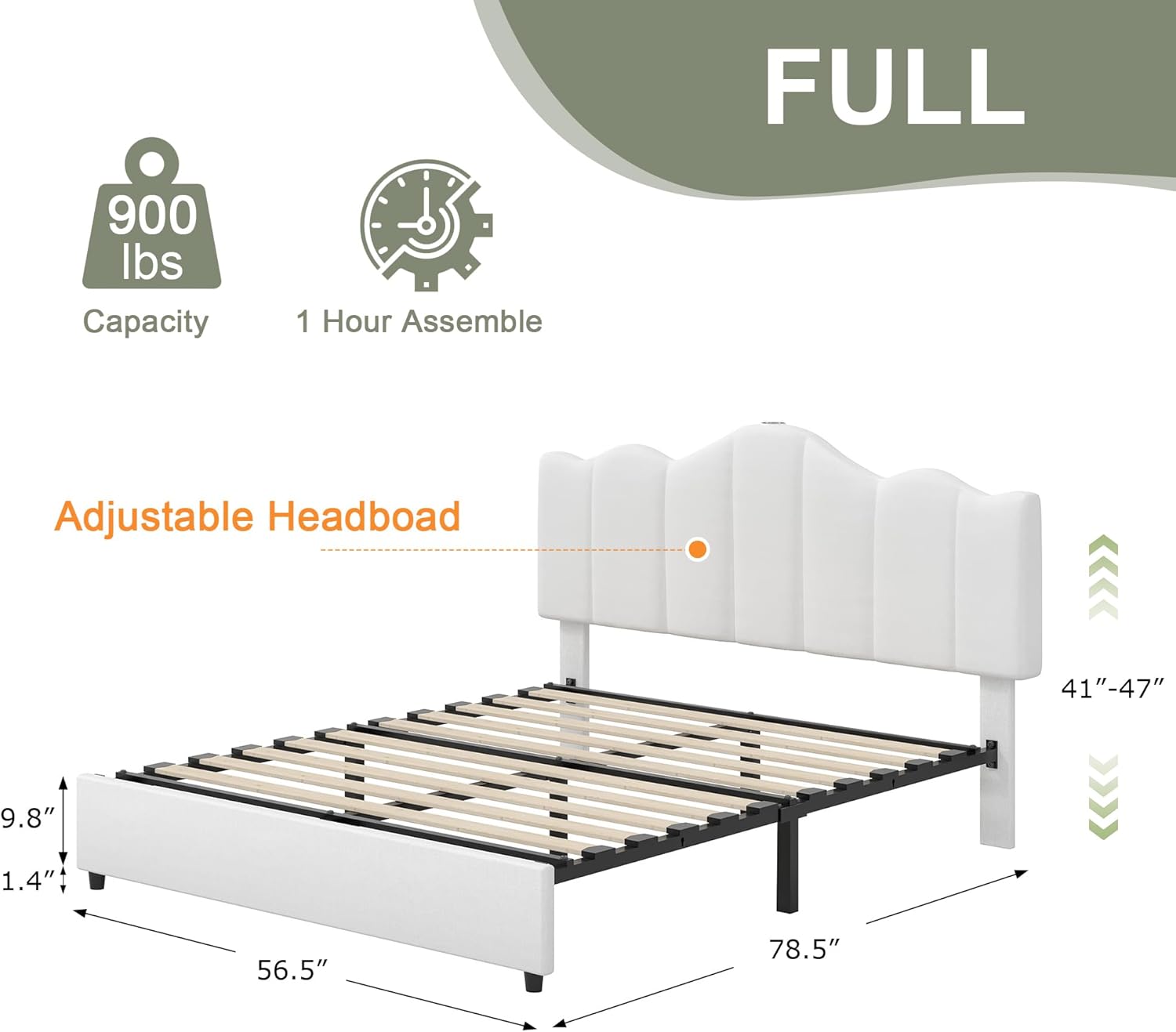 Vecelo LOE-RF03-USB-WHITE beds - View #3