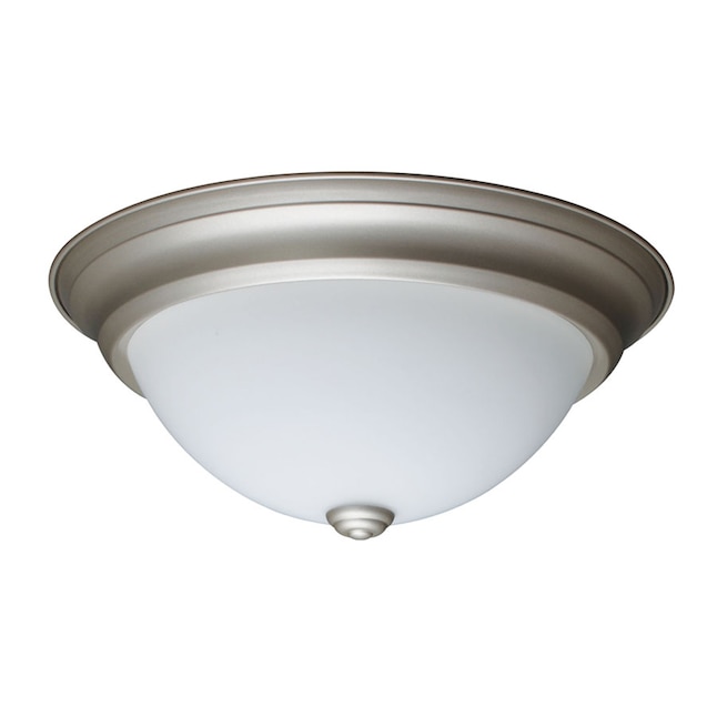 Project Source 1 Light 13 In Brushed Nickel Led Flush Mount Energy Star The Lighting Department At Lowes Com