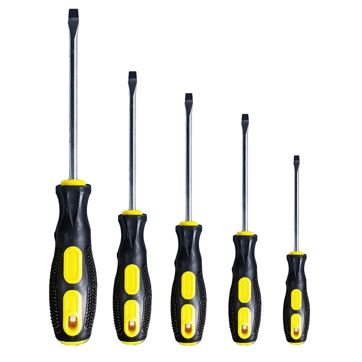 KHKFY Flat Head Screwdriver Set with Magnetic Tips Ergonomic Soft Grip Includes Standard and Precision Sizes for Home and Outdoor Use #LKH0810B434