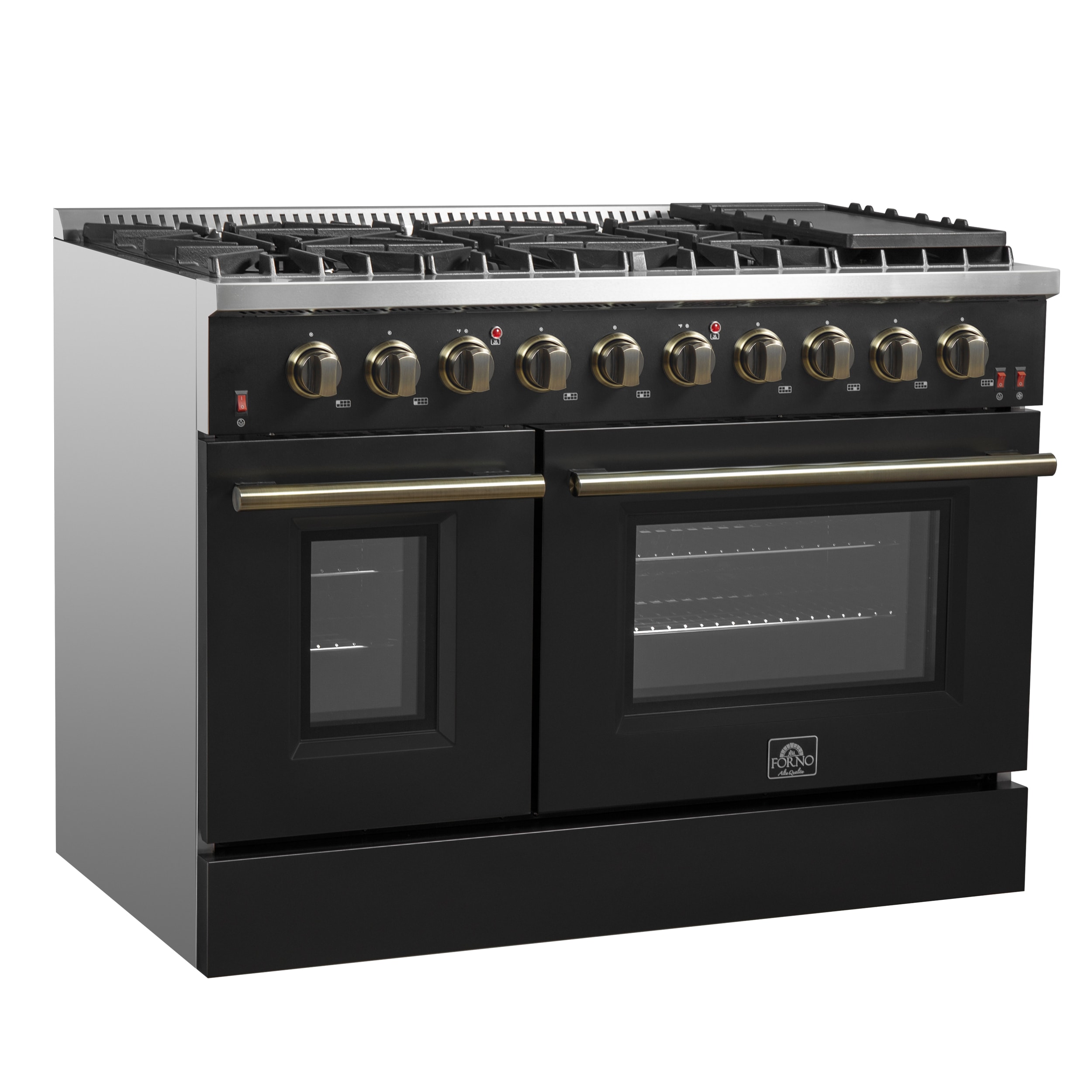 FORNO FFSGS6244-48BLK Double-Oven-Gas-Ranges - View #3