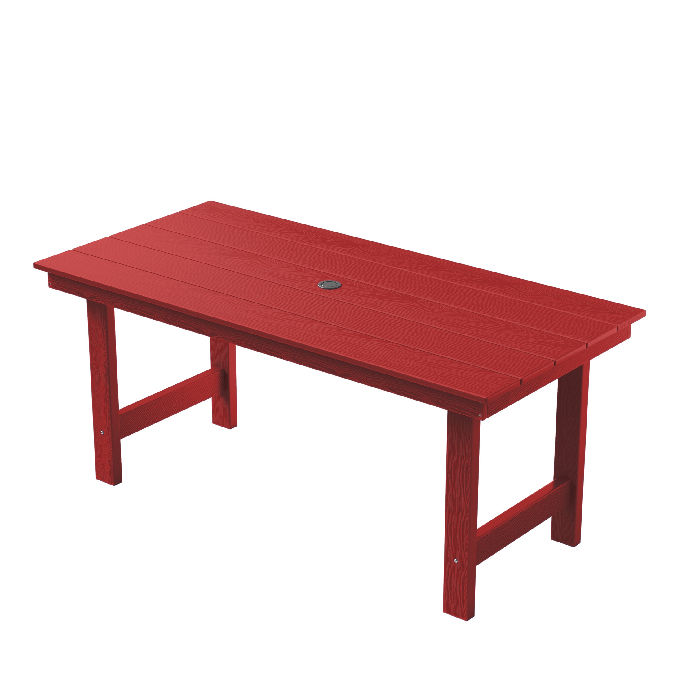 JEAREY JYCZ-RD HDPE Rectangle Patio Dining Table Rectangle Outdoor Dining 32.1-in W x 66.9-in L with Umbrella Hole