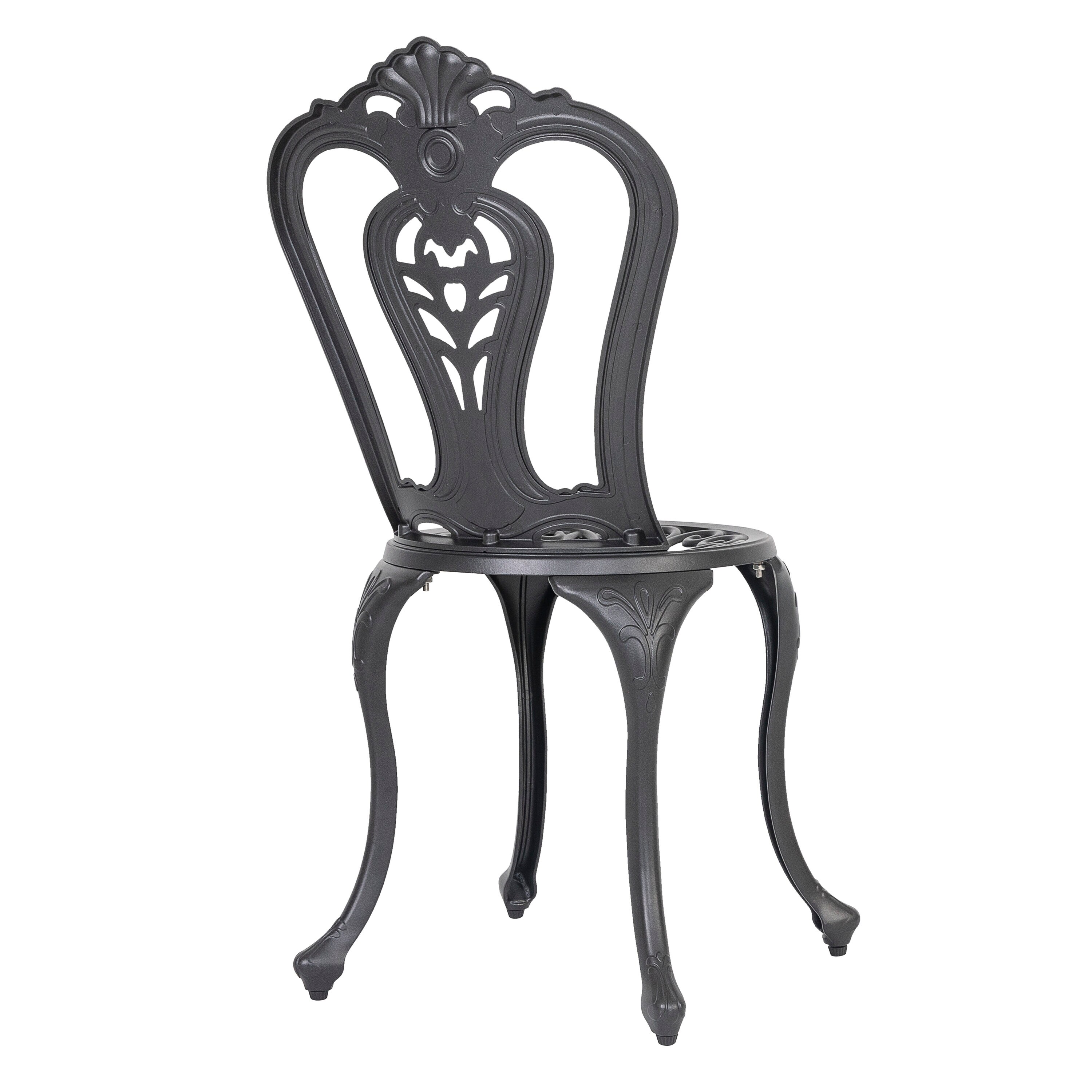 Black and Gold Speckled Cast Aluminum Outdoor Patio Chair Set
