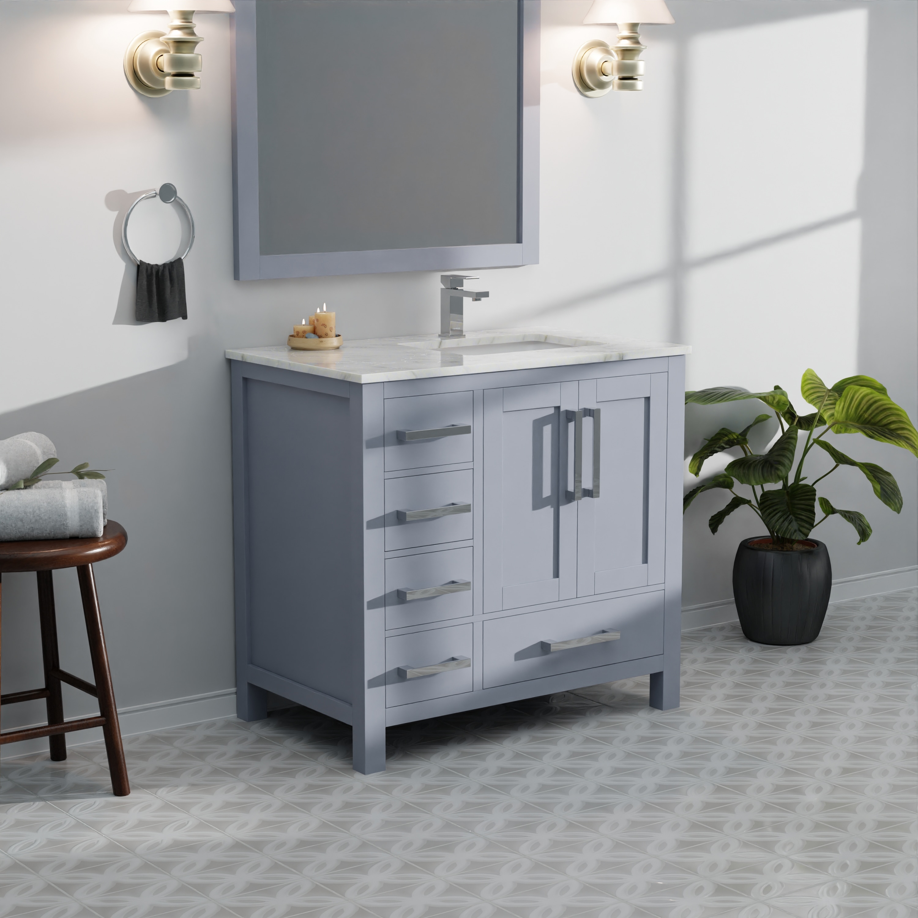 Lexora LJ342236SBWQM34R Bath-Vanity-Combo - View #12