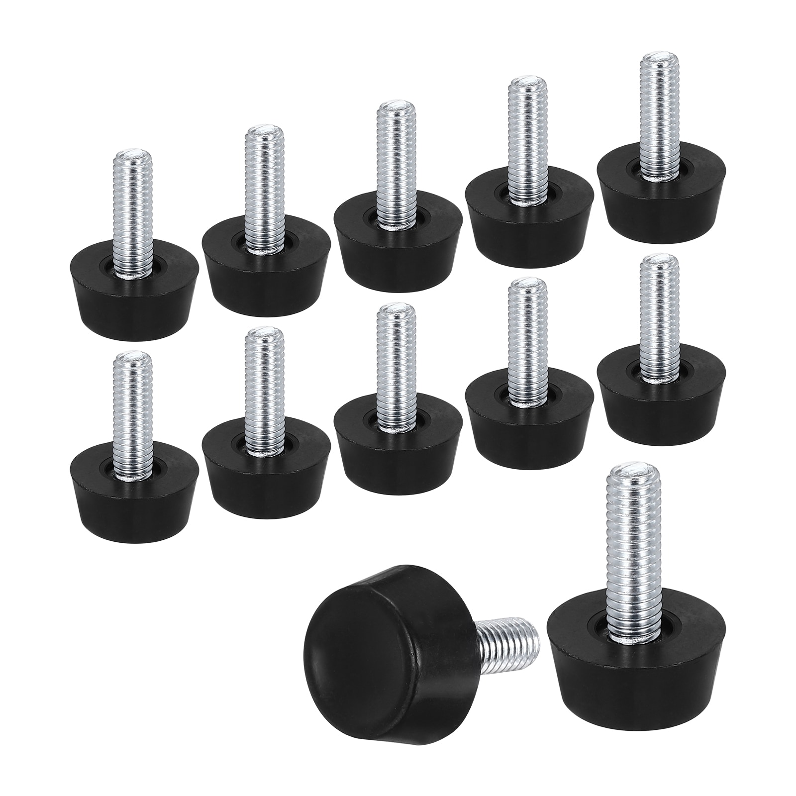 PATIKIL 20pcs M6 Thread Furniture Leveling Feet M6 x 1 Adjustable Leg Levelers Screw in Table Leg Levelers Feet for Desk Chairs Cabinet Stool Legs #S26020200UX0414