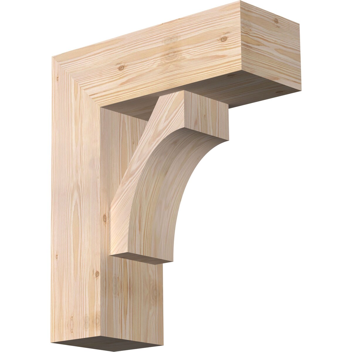 Ekena Millwork 1464667 Westlake block smooth bracket with offset brace 7-1/2-in x 20-in x 24-in Douglas fir Brown Wood Standard bracket