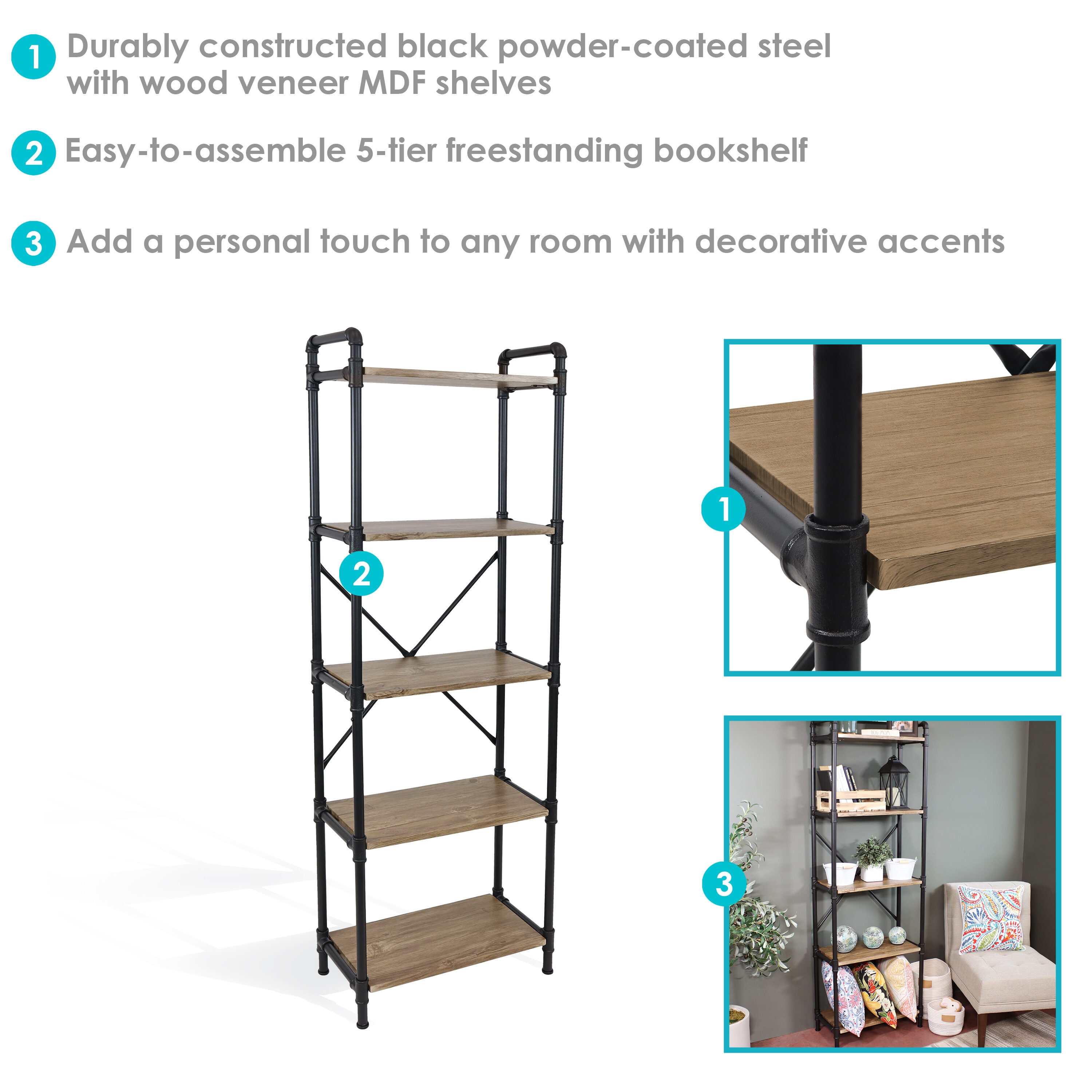Sunnydaze Decor JAH-461 bookcases - View #8