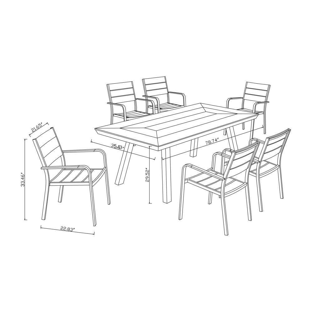 pompano 7 piece dining set