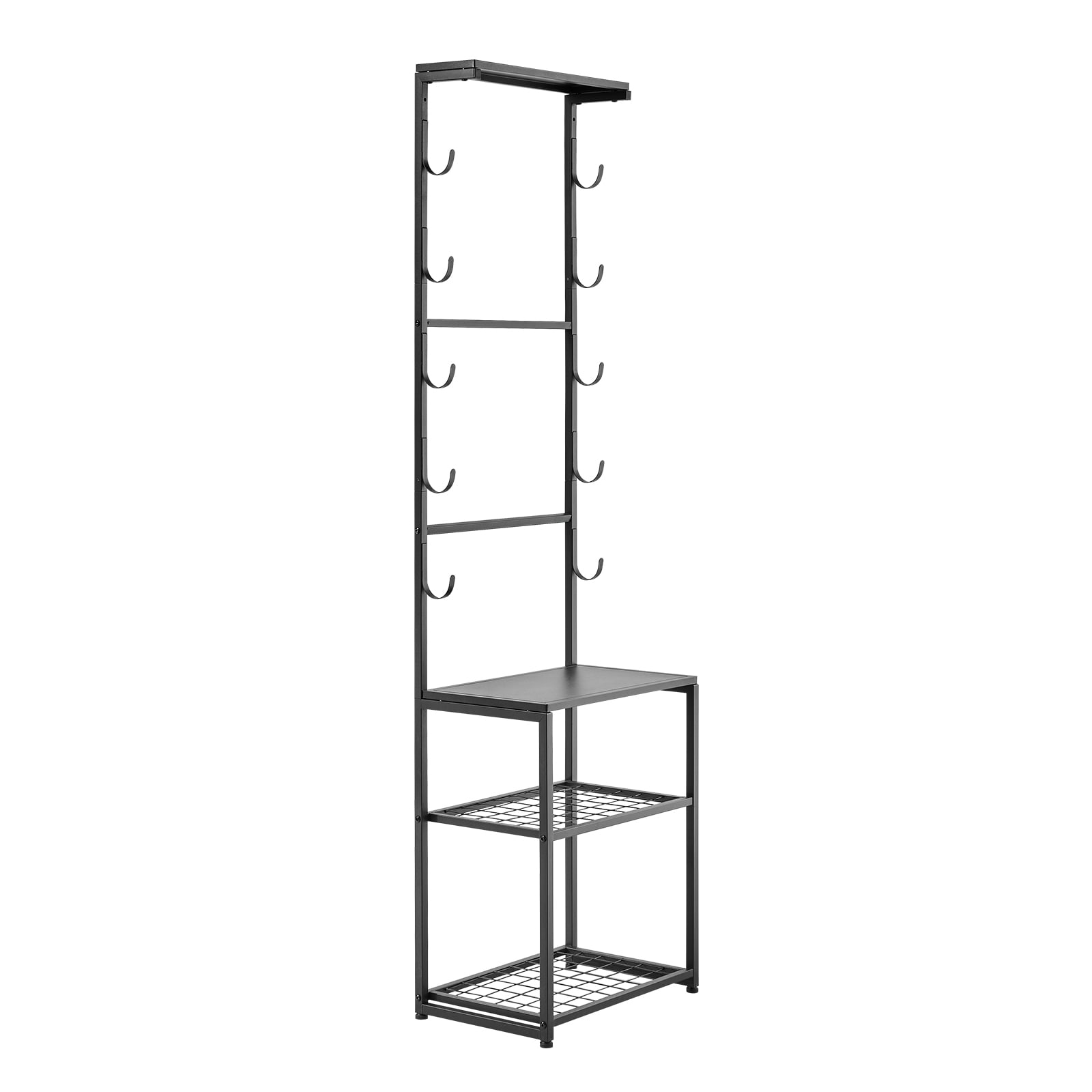 VEVOR Gun Rack Floor Standing Indoor Rifle Shotgun Rack Stand with Storage Shelf for Wall Mount Gun Display Stand Holds up to 5 Rifles Heavy Duty Steel for Home Garage Hunting Long Guns Storage