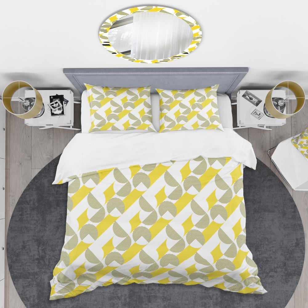 Twin Retro Abstract Geometric Microfiber Duvet Cover Set