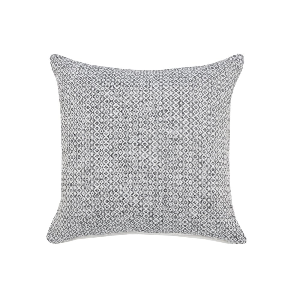 LR Home Ox Bay Hand-Woven Gray/White Geometric All-Natural Cotton Pillow Cover
