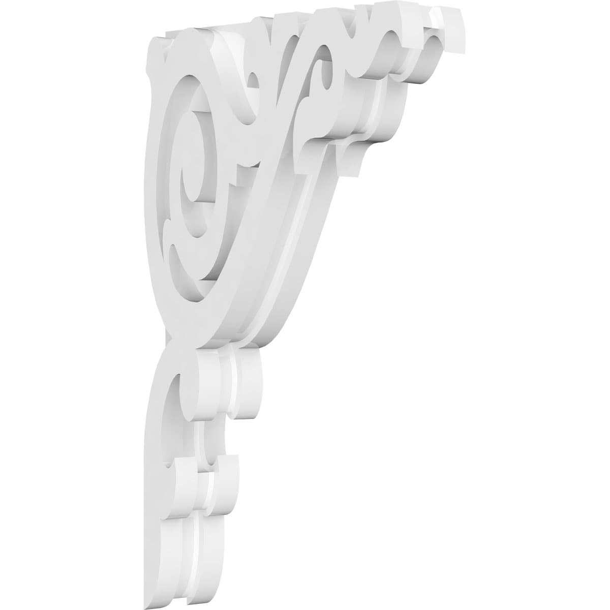 Ekena Millwork CORP01X07X12BA 1.875-in x 7-in x 12-in Baile Unfinished White PVC Paintable Corbel