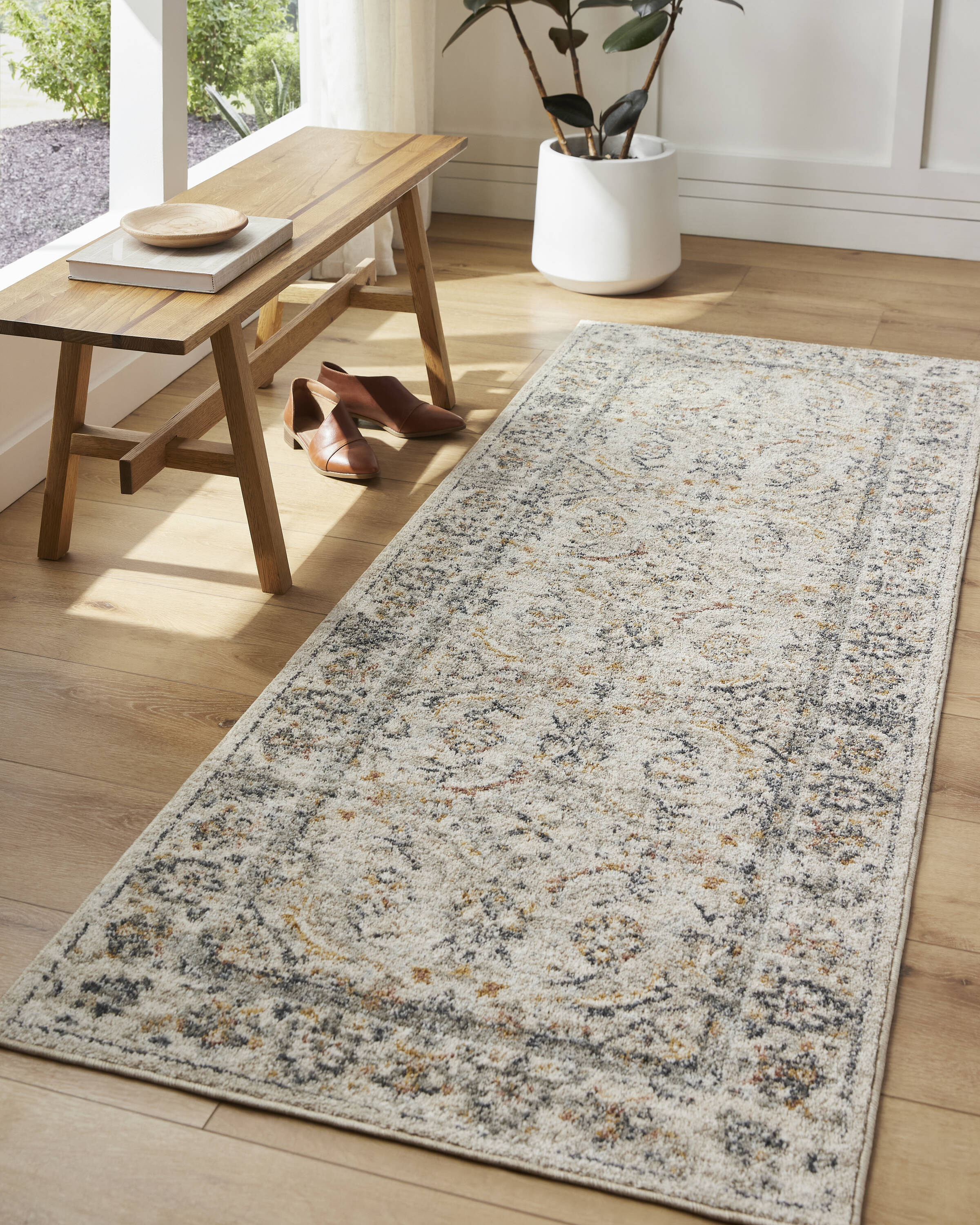 Livabliss BCM2319-2211 Beckham 2 x 2 (ft) Polyester Medium Gray Rectangular Indoor Vintage Area rug