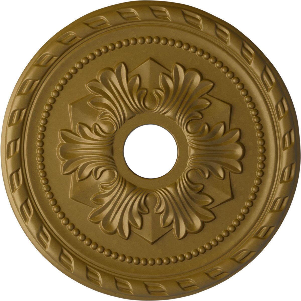 Ekena Millwork CM20PMGLS Palmetto 20.875-in W x 20.875-in L Painted Gold Polyurethane Whole Ceiling Medallion