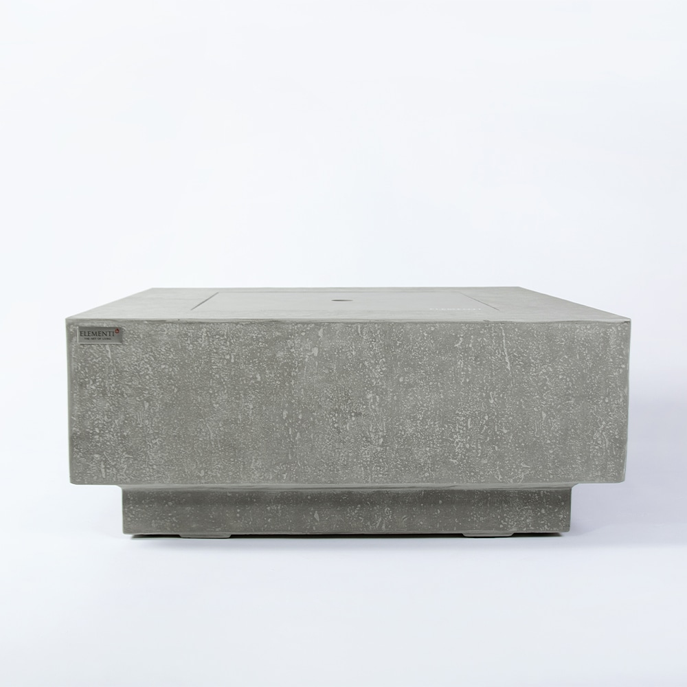 Victoria Light Grey Square Concrete Gas Fire Pit Table