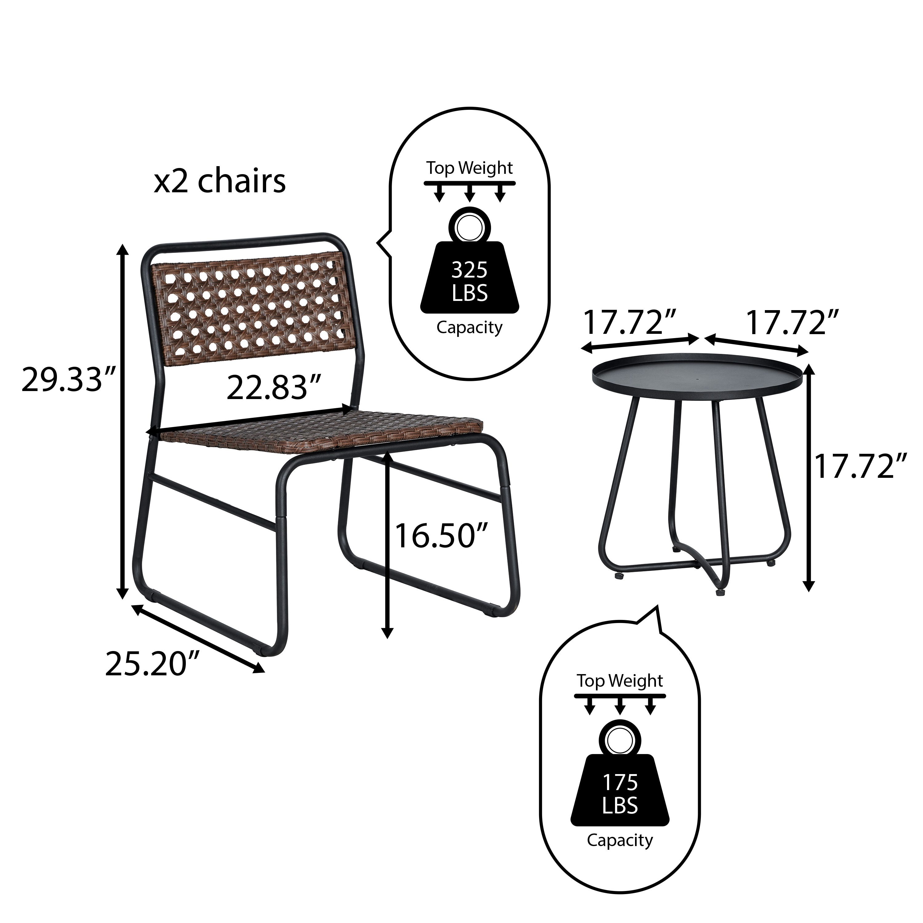 JONATHAN  Y LVG1100B-3SET Patio-Conversation-Sets - View #5
