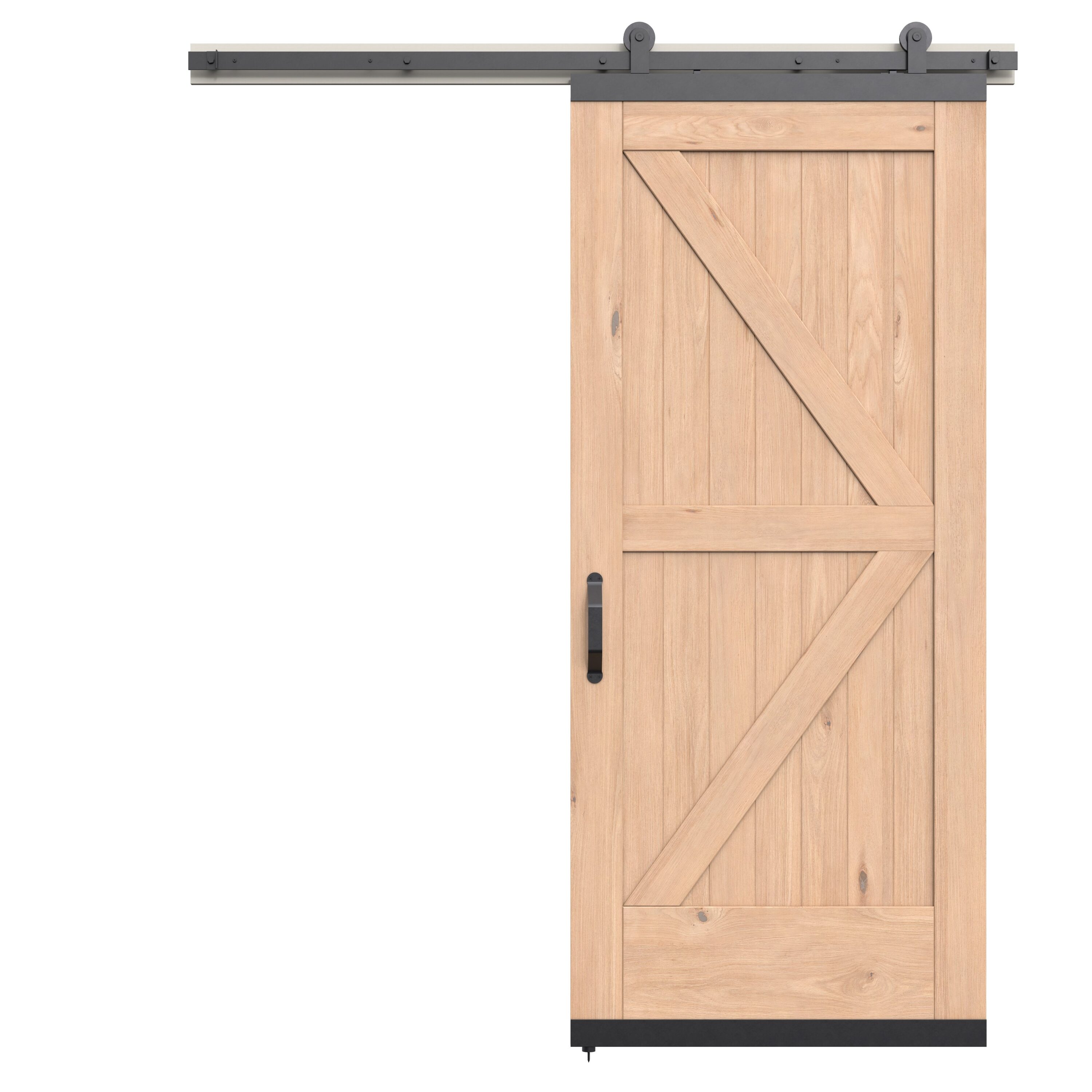 JELD-WEN LOWOLJW248700119 36-in x 96-in Unfinished Unfinished K-frame White oak Wood Solid core Single Barn Door (Hardware Included)