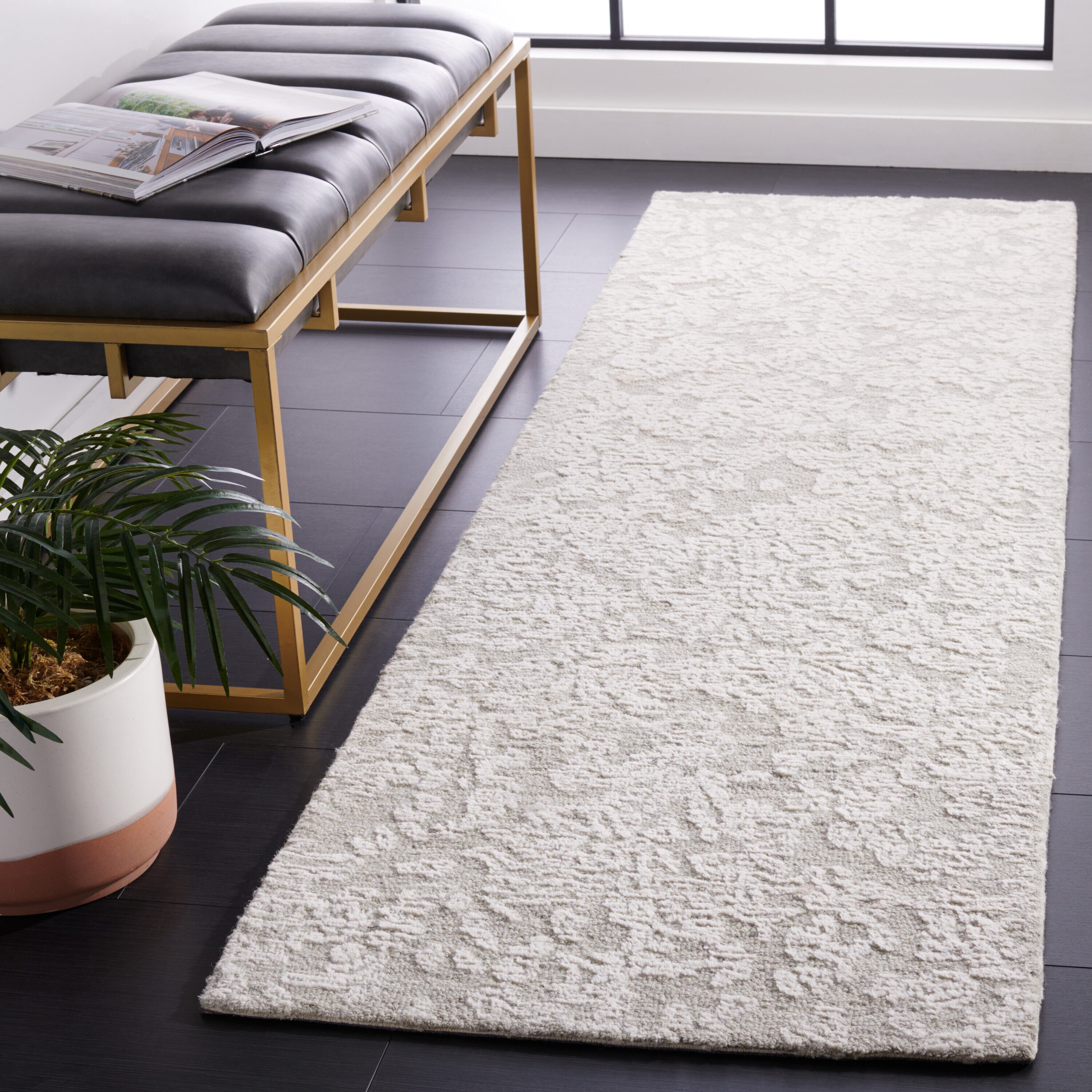 Metro 805 Light Gray Transitional 2ft-3in x 8ft Runner Rug