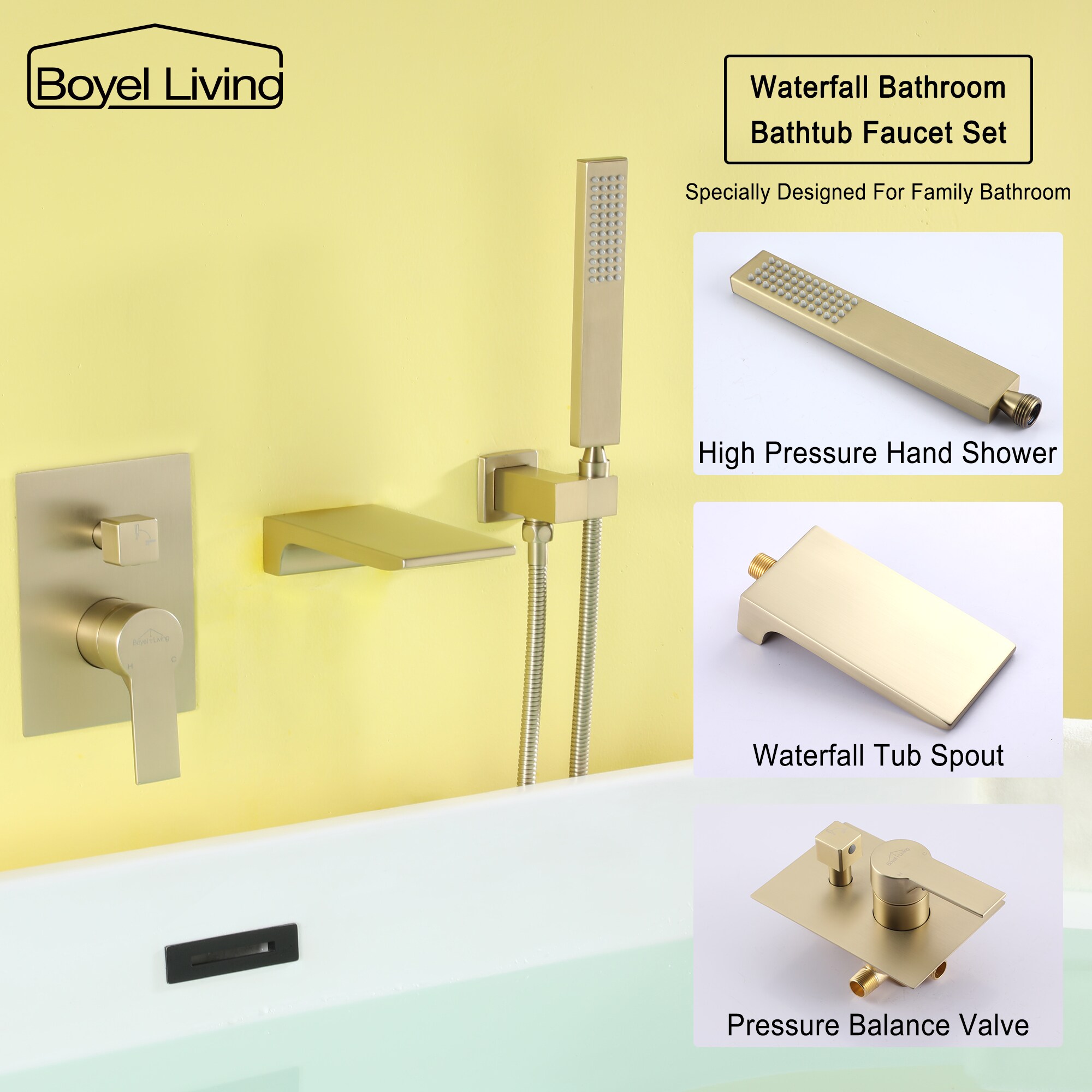Clihome CSMD-BS880-20BG Roman-Tub-Faucets - View #9