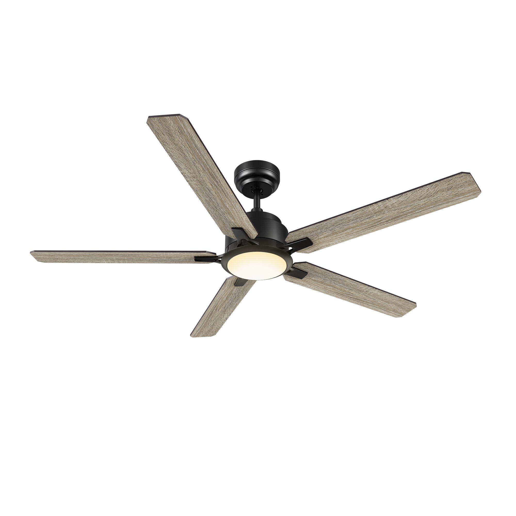 CARRO USA Kyra 60-in Black with Wooden/Walnut Blades Indoor Ceiling Fan ...