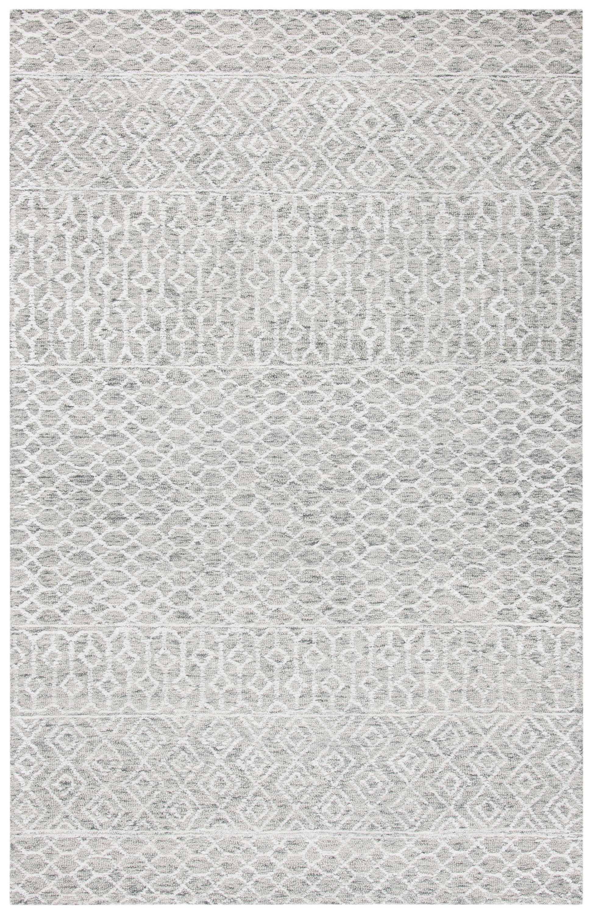 Ivory Rectangular Hand-Tufted Wool and Viscose Area Rug