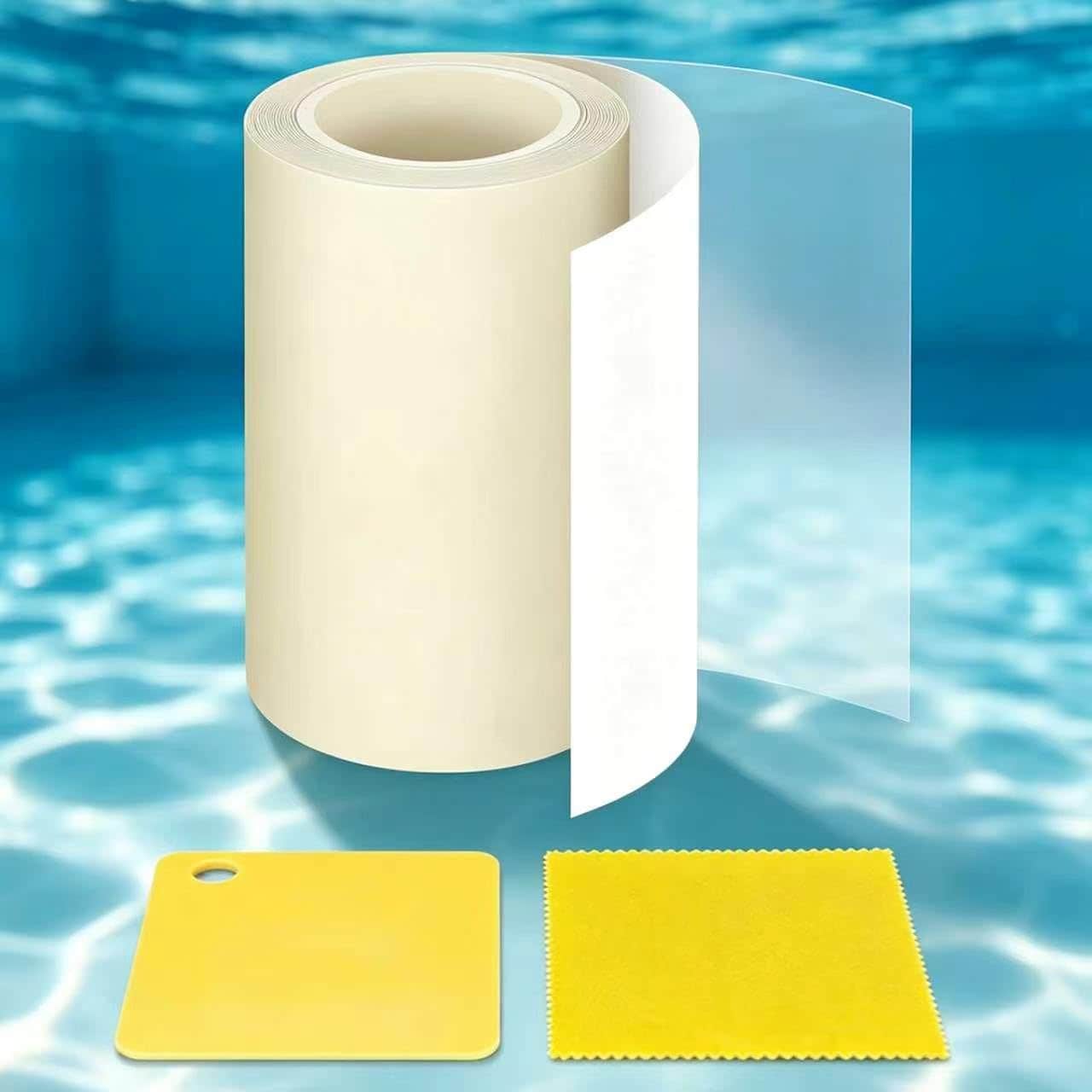 AKSCYZM  Heavy Duty Pool Patch Repair Kit 4in by 9.8ft Ultra Clear TPU Tape for Inflatable Pools Air Mattresses and Vinyl Surfaces