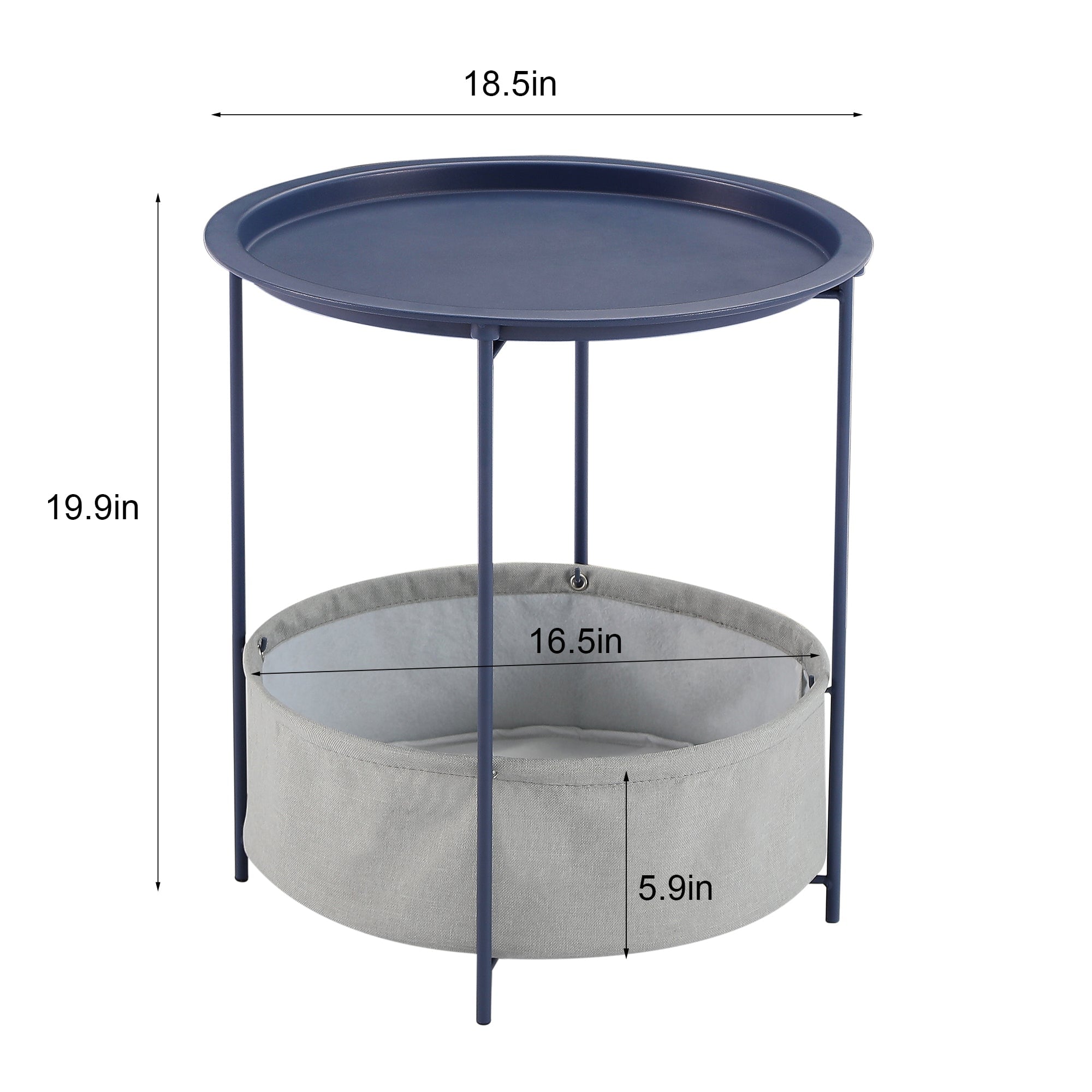 Vecelo LOE-XJM-MD02-BLU End-Tables - View #3