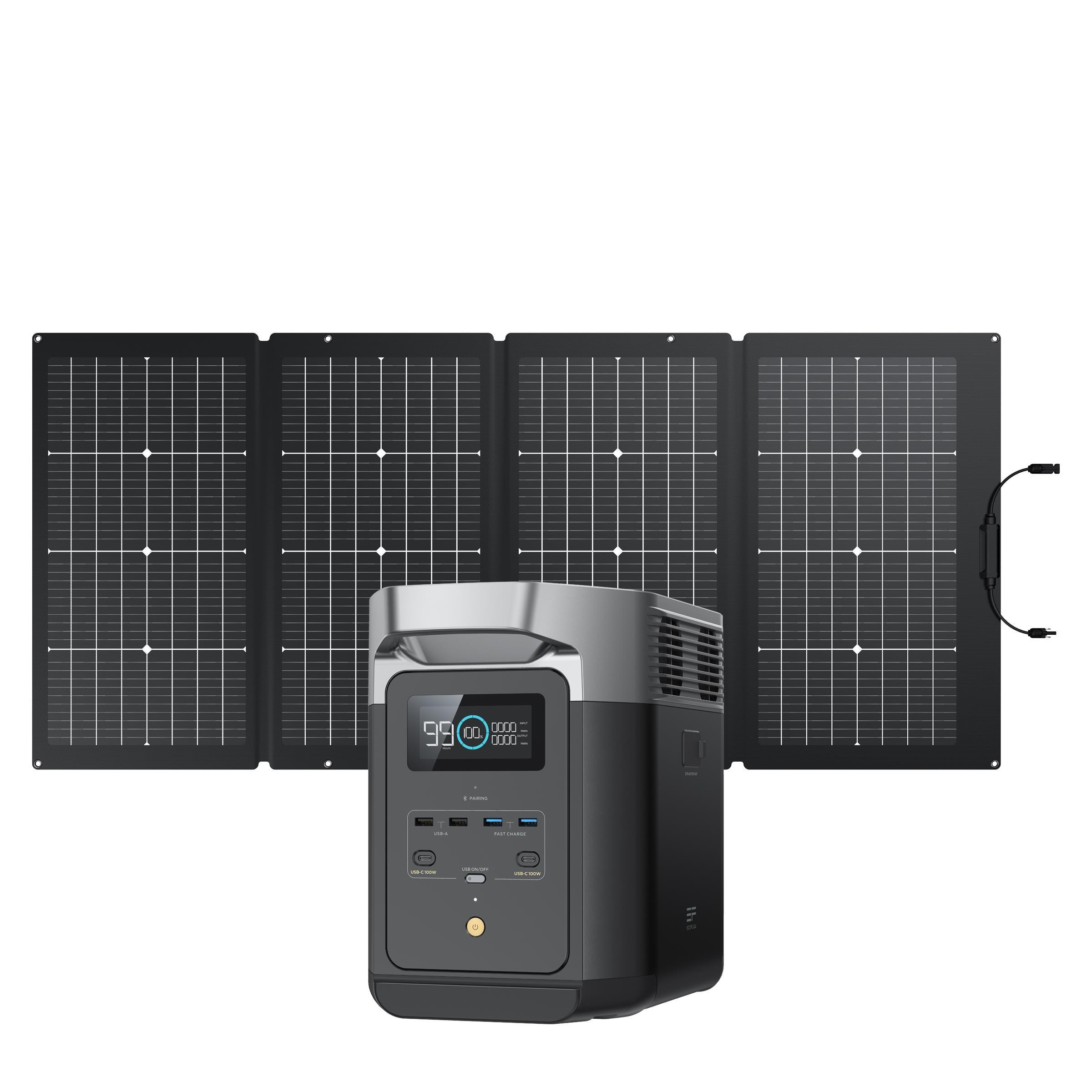 EcoFlow Delta 2 Portable Solar Generator Kit - With 320 Watts of Solar