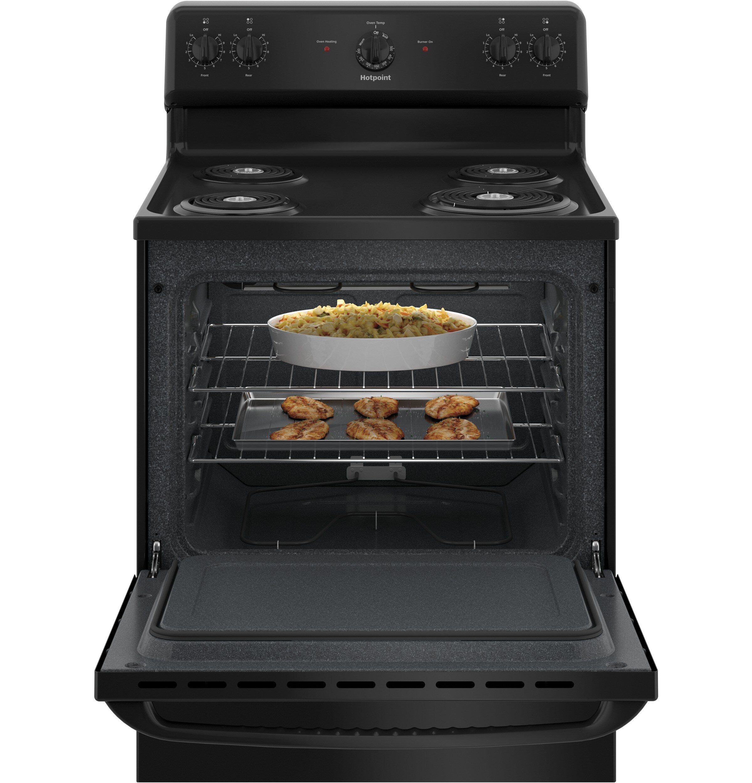 GE 30-in 4 Burners 5-cu ft Freestanding Electric Range (Stainless